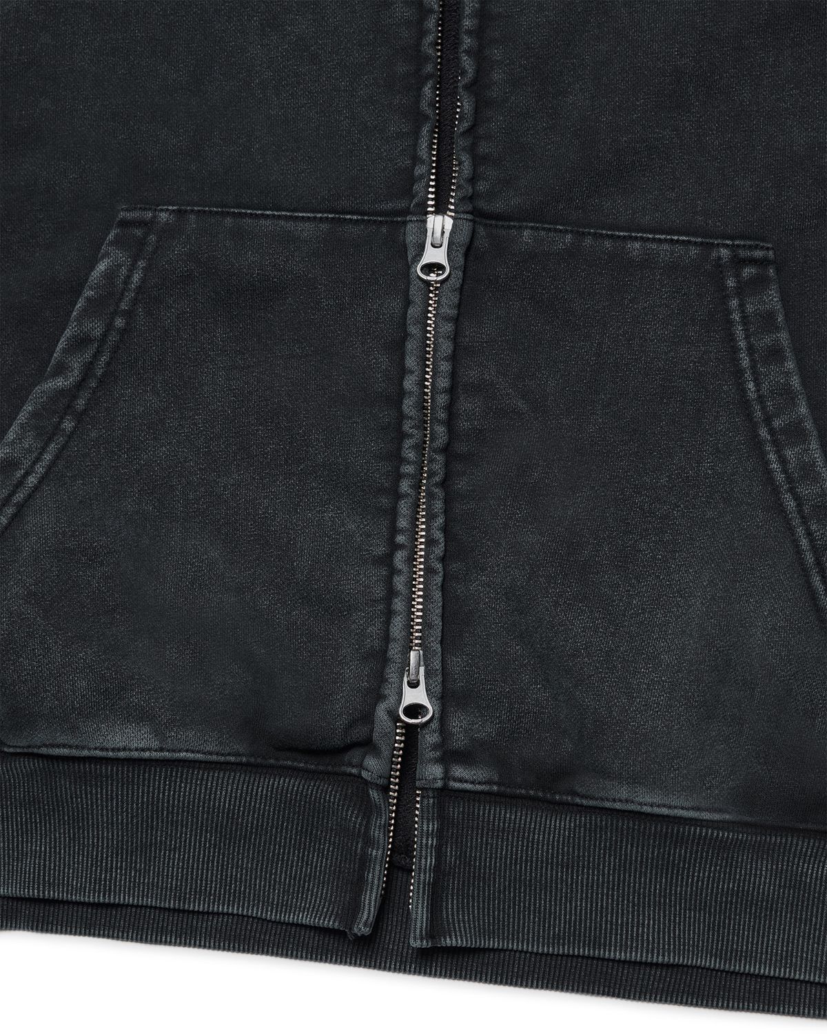 노매뉴얼(NOMANUAL) M.L HOODED ZIP-UP - WASHED BLACK