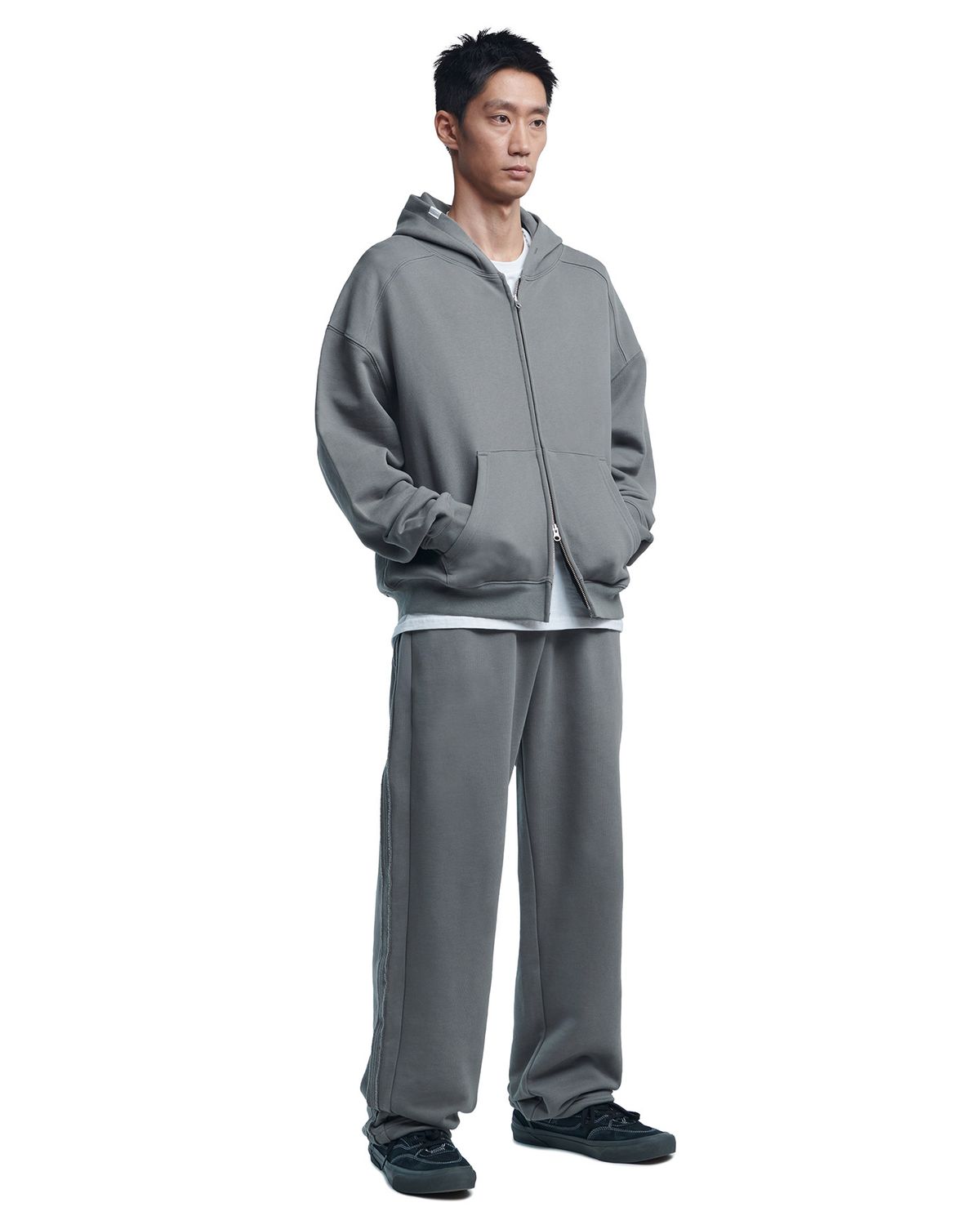 노매뉴얼(NOMANUAL) M.L HOODED ZIP-UP - GRAY