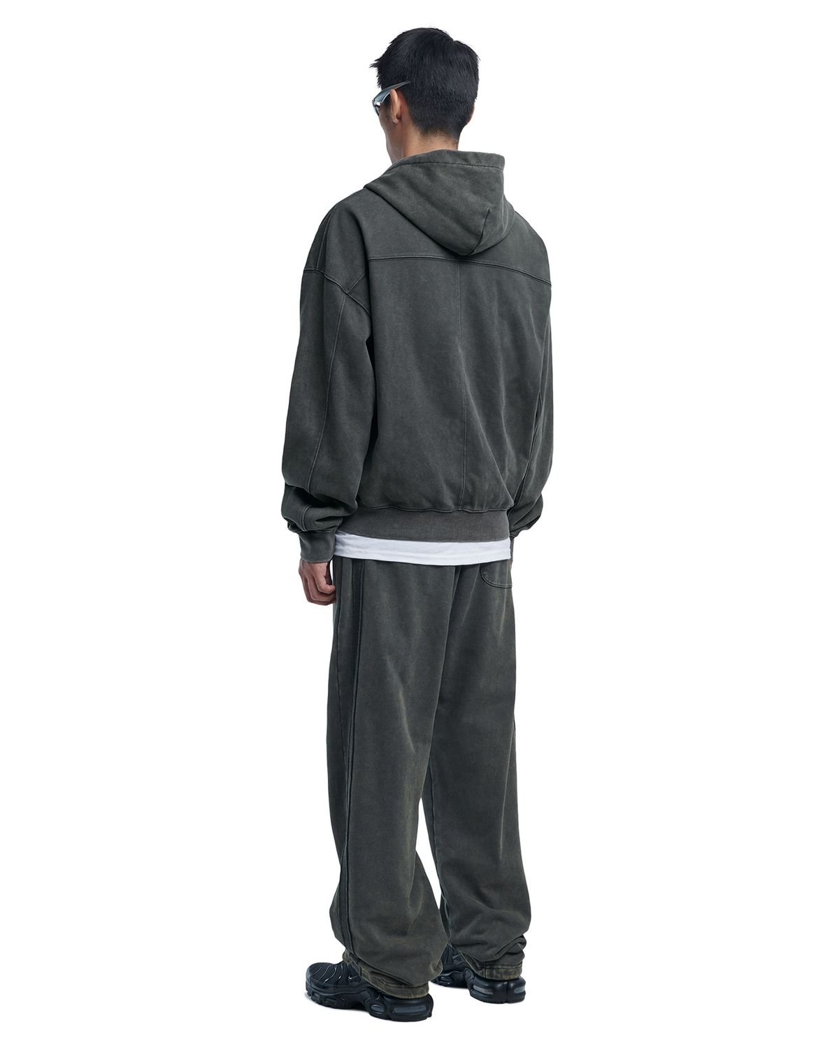 노매뉴얼(NOMANUAL) M.L HOODED ZIP-UP - WASHED CHARCOAL