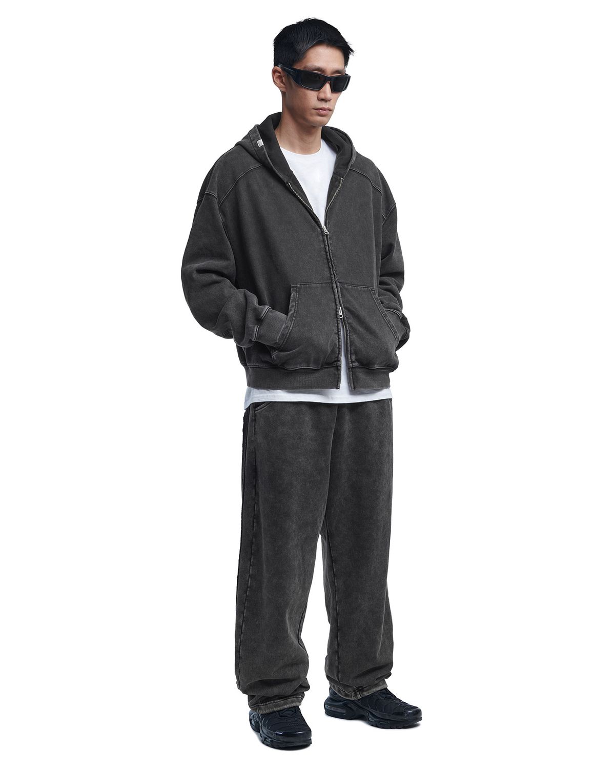 노매뉴얼(NOMANUAL) M.L HOODED ZIP-UP - ASH BROWN