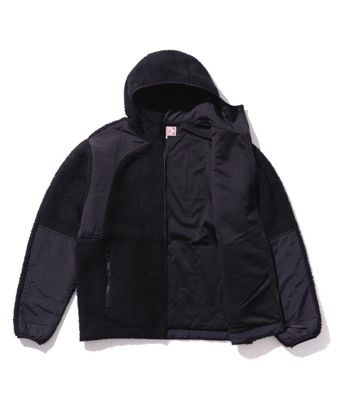 에이카화이트(AECA) AECA SHERPA ZIP UP HOOD JACKET-BLACK