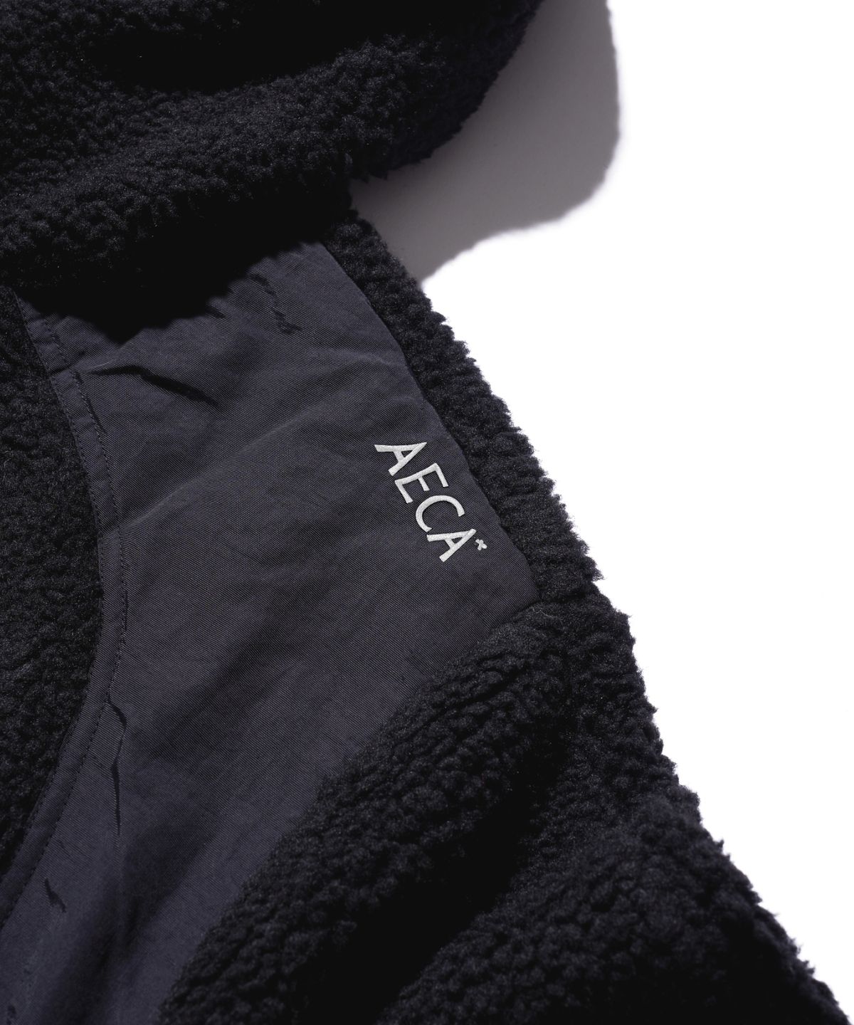 에이카화이트(AECA) AECA SHERPA ZIP UP HOOD JACKET-BLACK