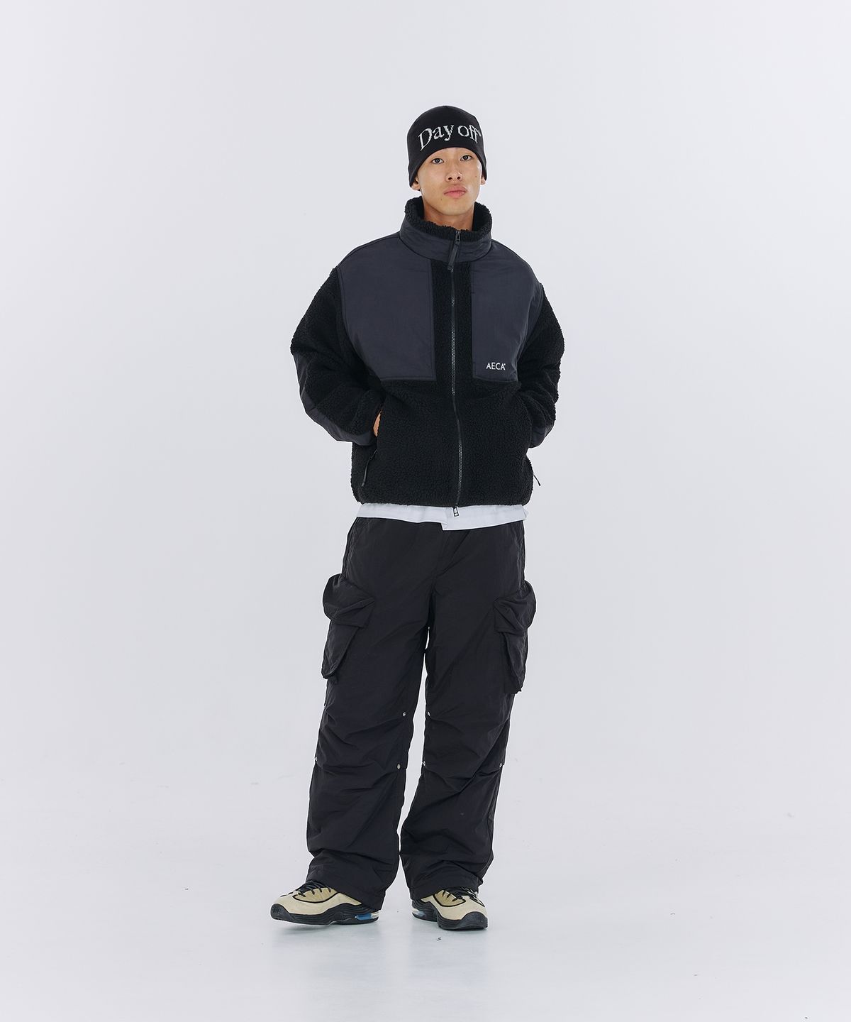 에이카화이트(AECA) AECA STANDARD SHERPA JACKET-BLACK