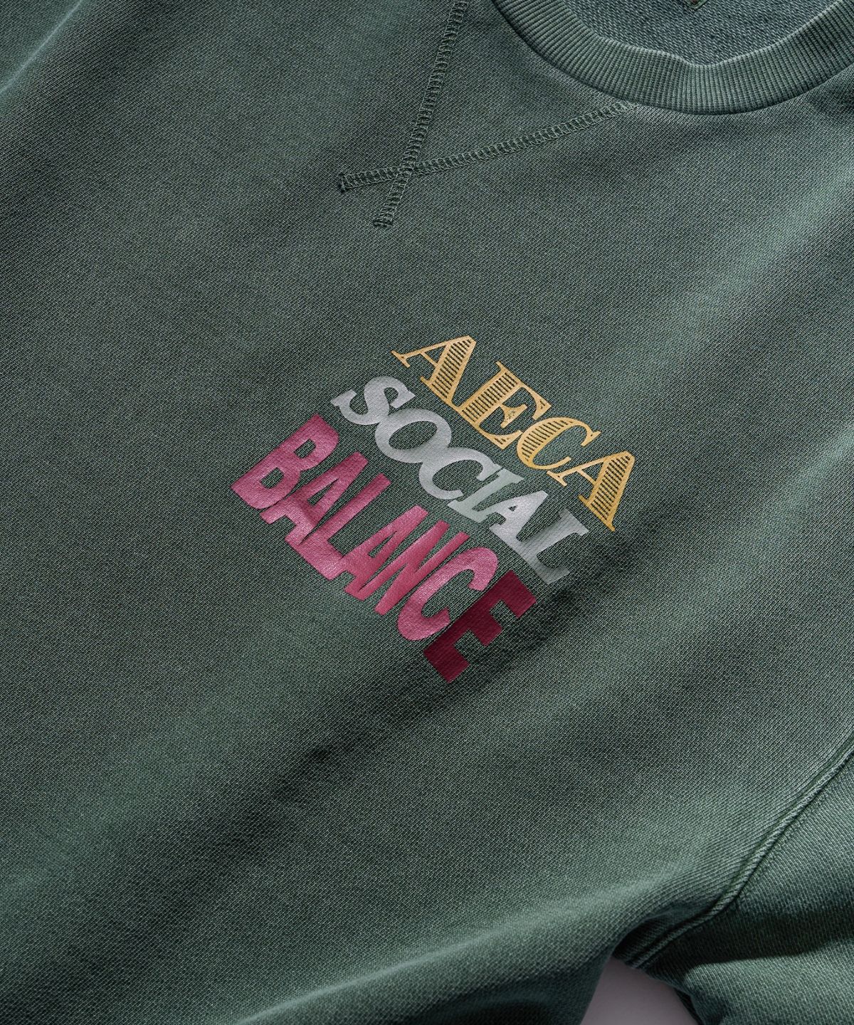 에이카화이트(AECA) AECA SOCIAL BALANCE SWEAT SHIRTS-WASHED GREEN