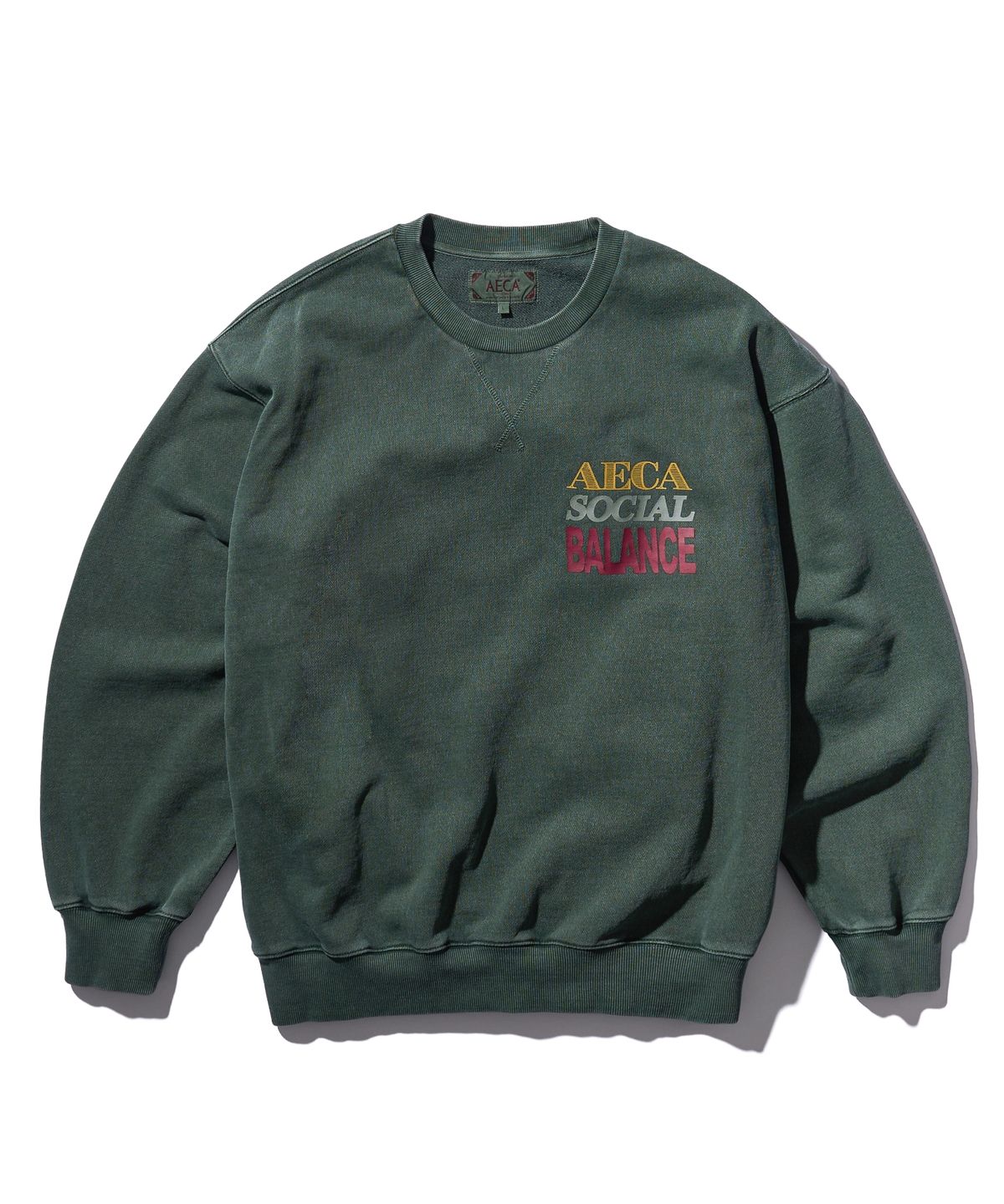 에이카화이트(AECA) AECA SOCIAL BALANCE SWEAT SHIRTS-WASHED GREEN