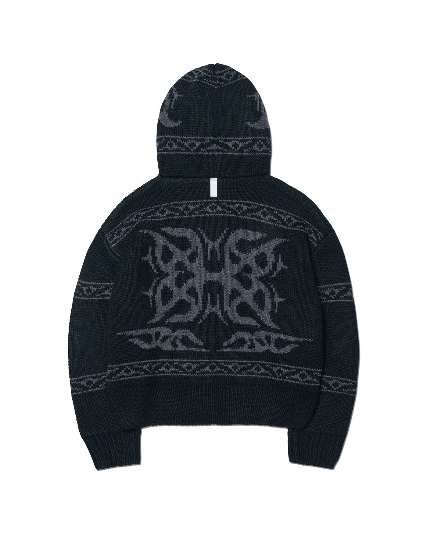 韓国発!【NOMANUAL】 COWICHAN HOODED ZIP-UP MUSINSA | NOMANUAL COWICHAN HOODED ZIP-UP - BLACK