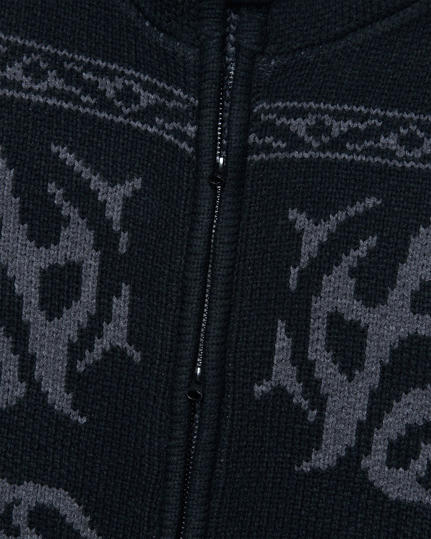 MUSINSA | NOMANUAL COWICHAN HOODED ZIP-UP - BLACK
