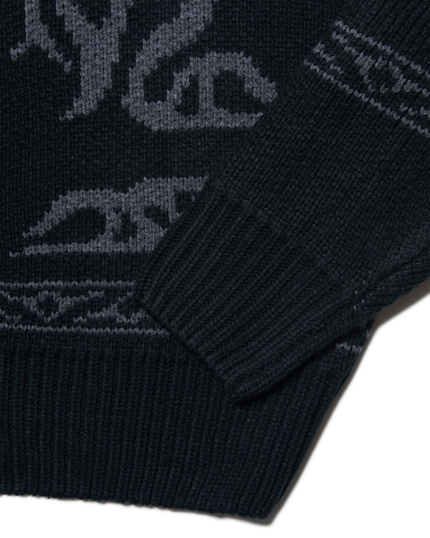 MUSINSA | NOMANUAL COWICHAN HOODED ZIP-UP - BLACK