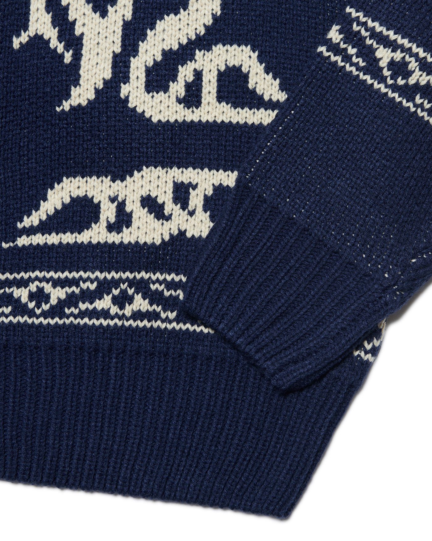 MUSINSA | NOMANUAL COWICHAN HOODED ZIP-UP - NAVY