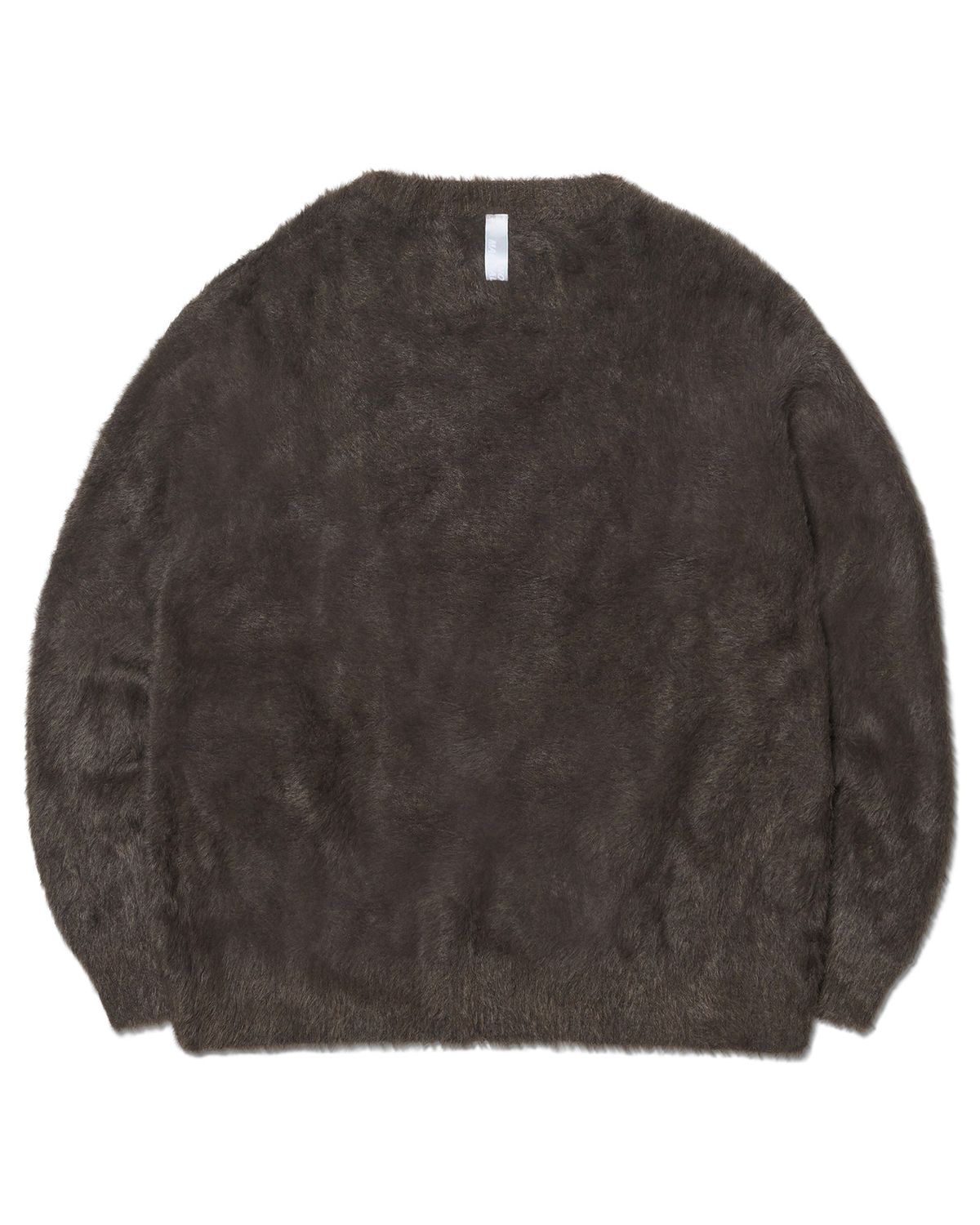 노매뉴얼(NOMANUAL) CROPPED HAIRY KNIT - BROWN