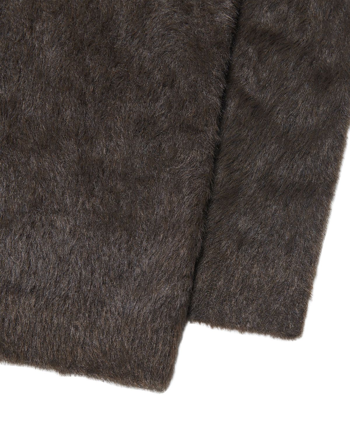 노매뉴얼(NOMANUAL) CROPPED HAIRY KNIT - BROWN