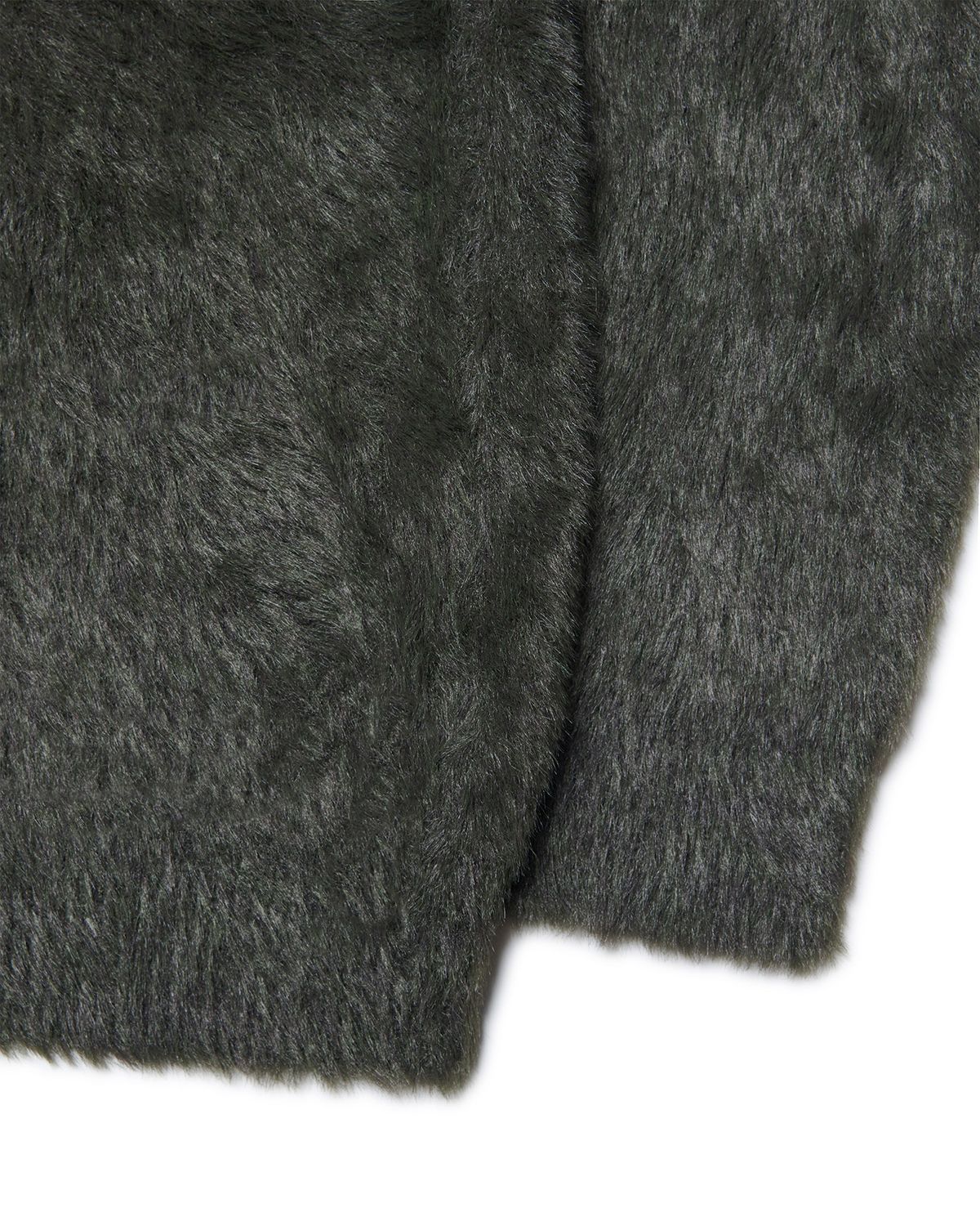 노매뉴얼(NOMANUAL) CROPPED HAIRY KNIT - KHAKI