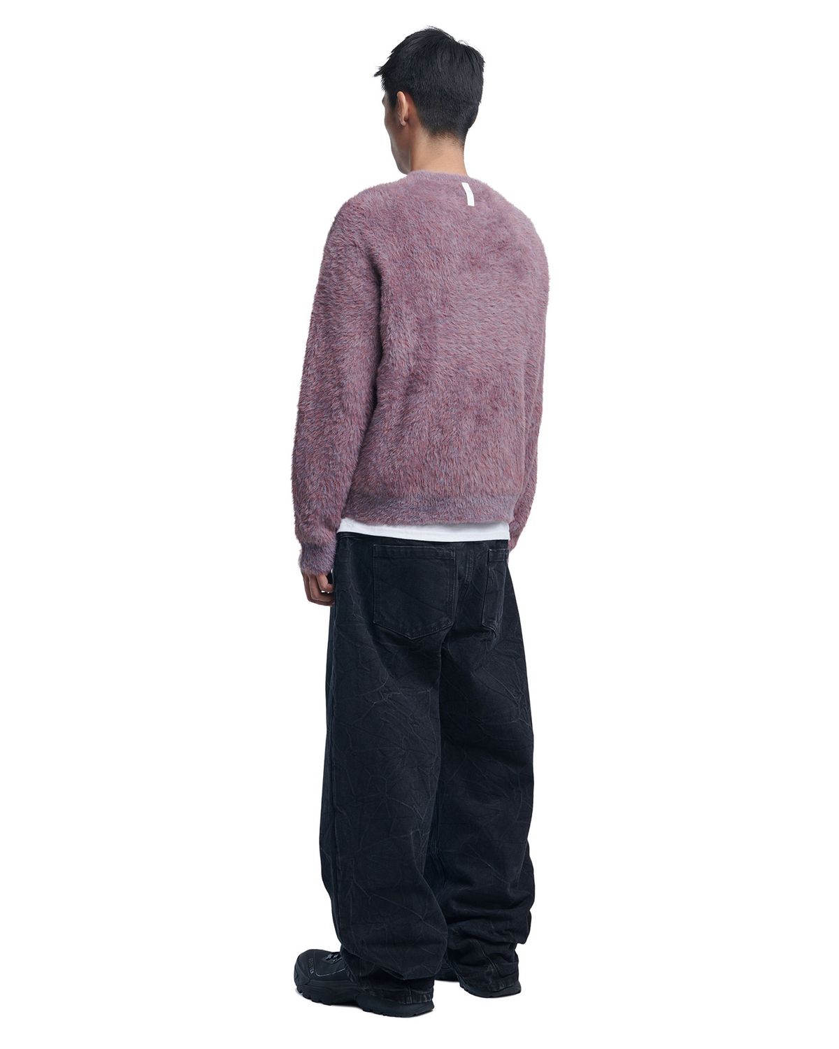 노매뉴얼(NOMANUAL) CROPPED HAIRY KNIT - ROSE