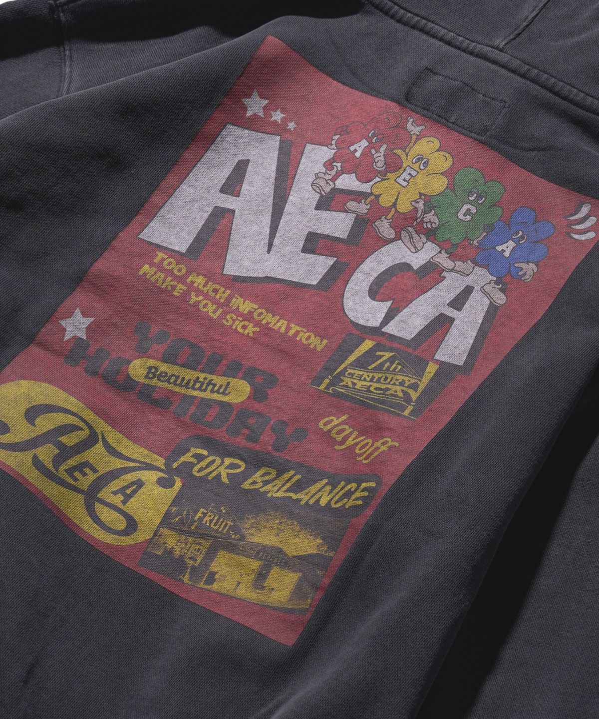 에이카화이트(AECA) CLOVER HOLIDAY HOODIE SWEAT-WASHED CHARCOAL