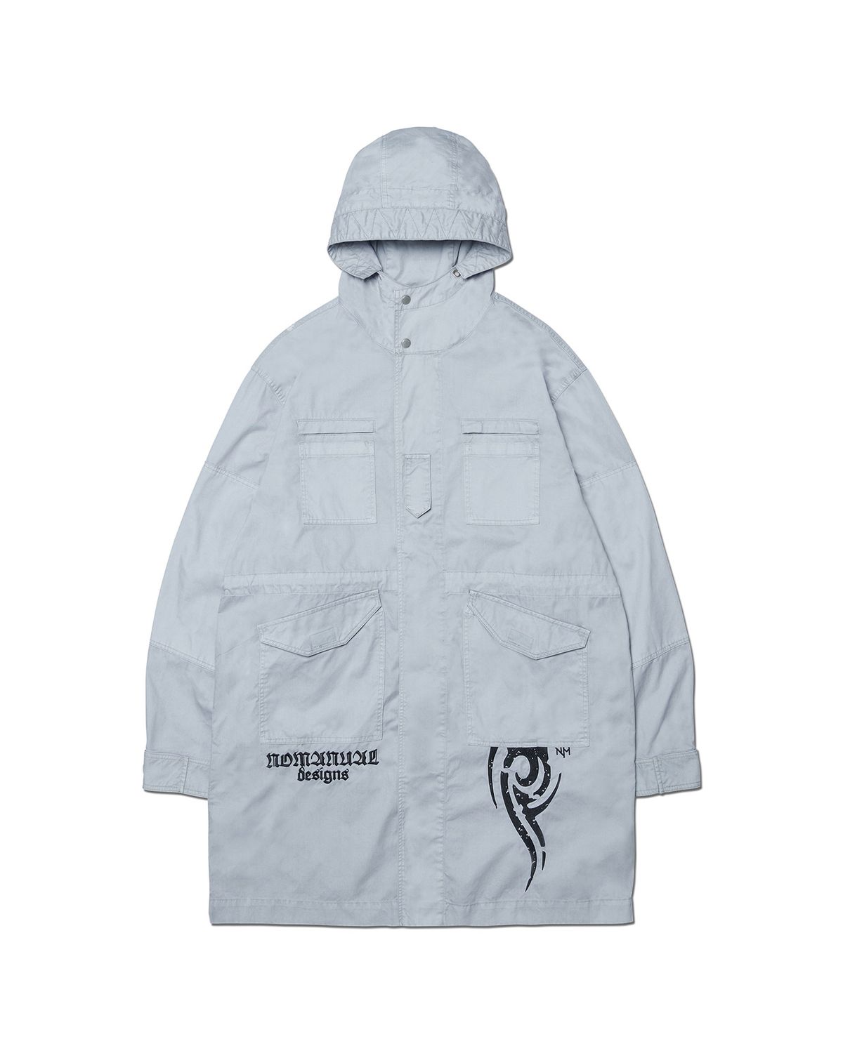 노매뉴얼(NOMANUAL) HOODED G.P FIELD JACKET - LIGHT GRAY