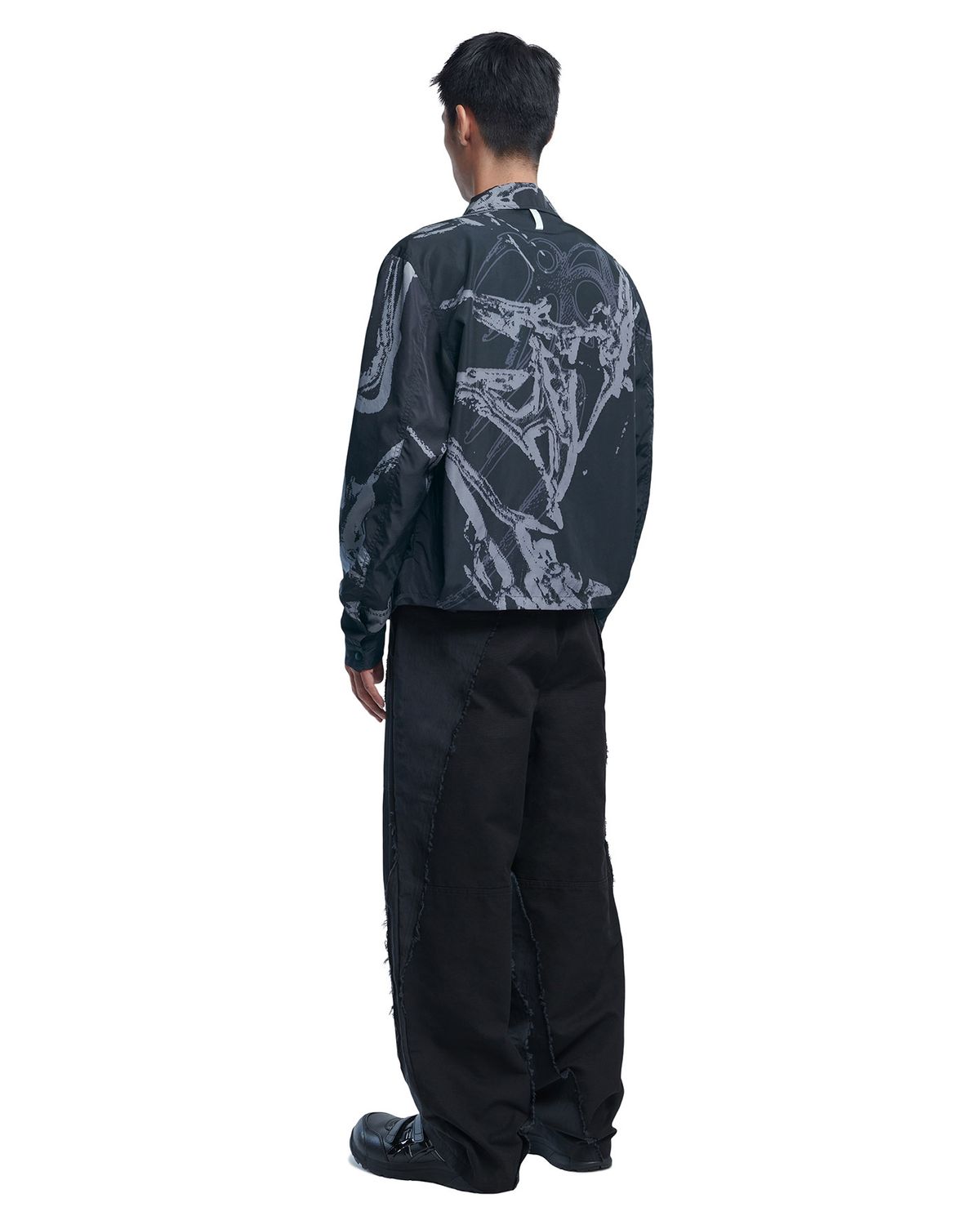 노매뉴얼(NOMANUAL) W.F GRAPHIC SHIRT JACKET - BLACK