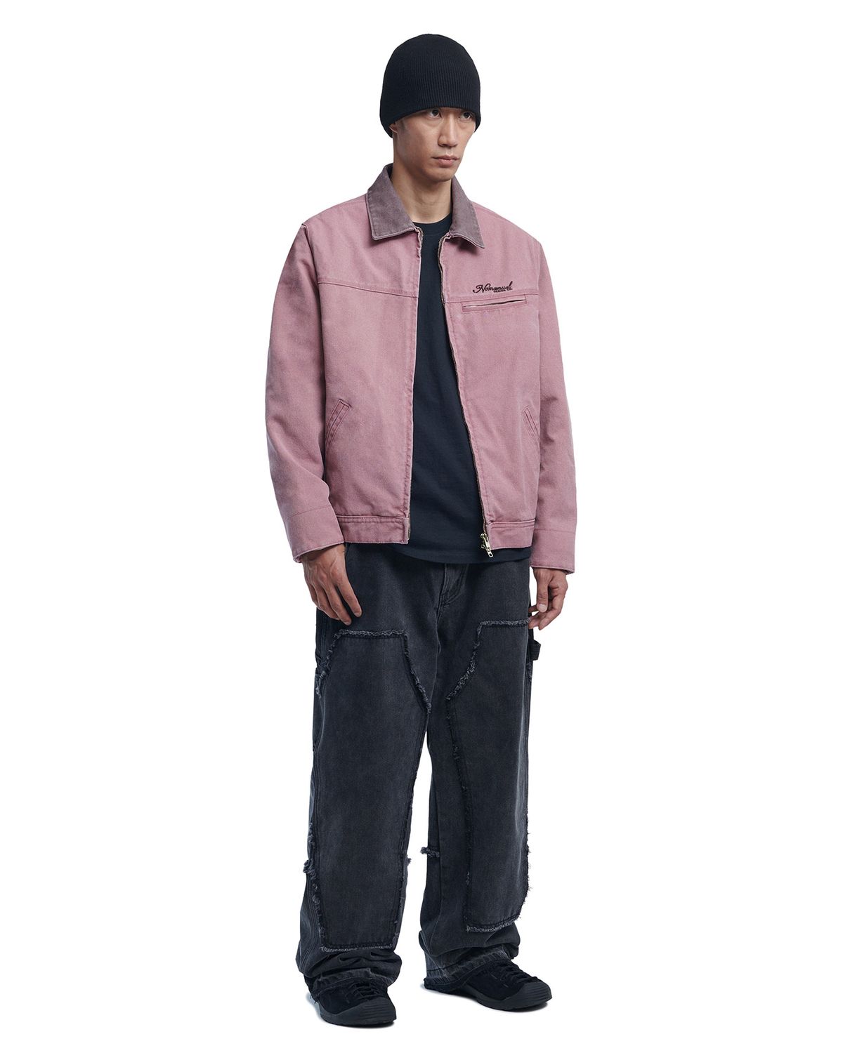 노매뉴얼(NOMANUAL) WASHED WORK JACKET - WASHED PINK