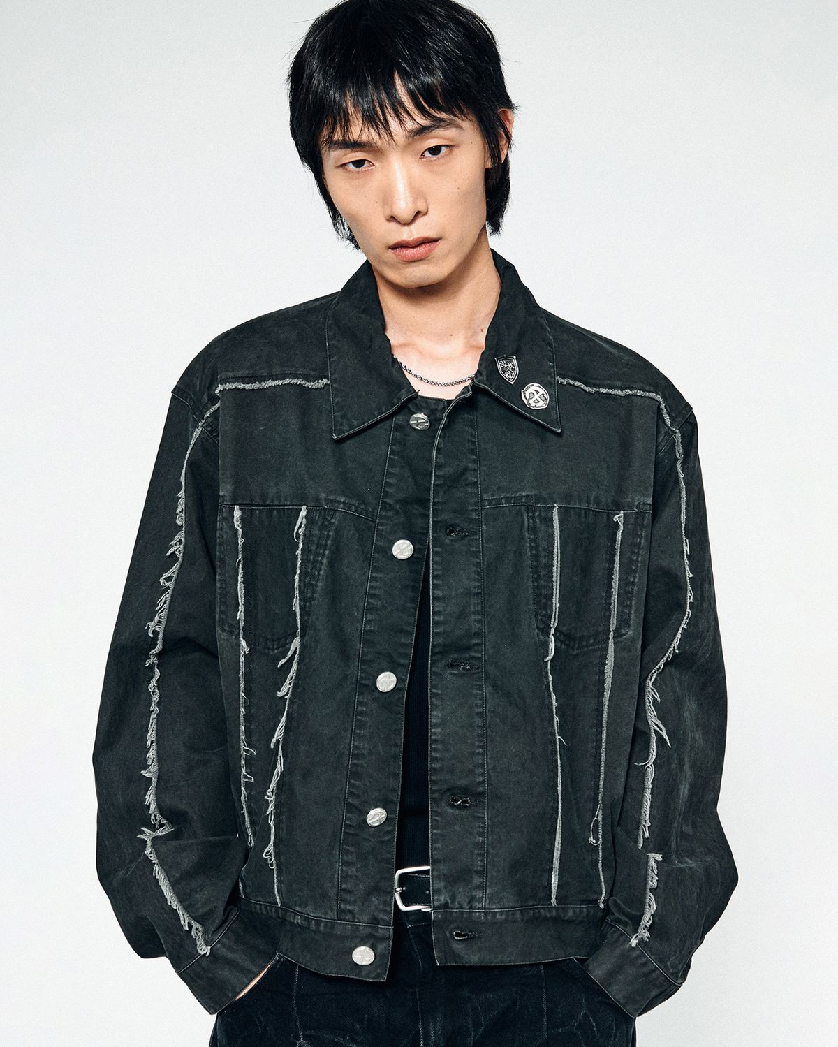 노매뉴얼(NOMANUAL) R.E TRUCKER JACKET - WASHED CHARCOAL