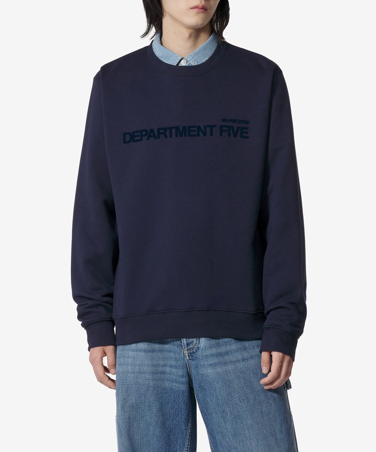 디파트먼트 파이브(DEPARTMENT FIVE) 로고 맨투맨 - 네이비 / UF5072FF0024000PF2816