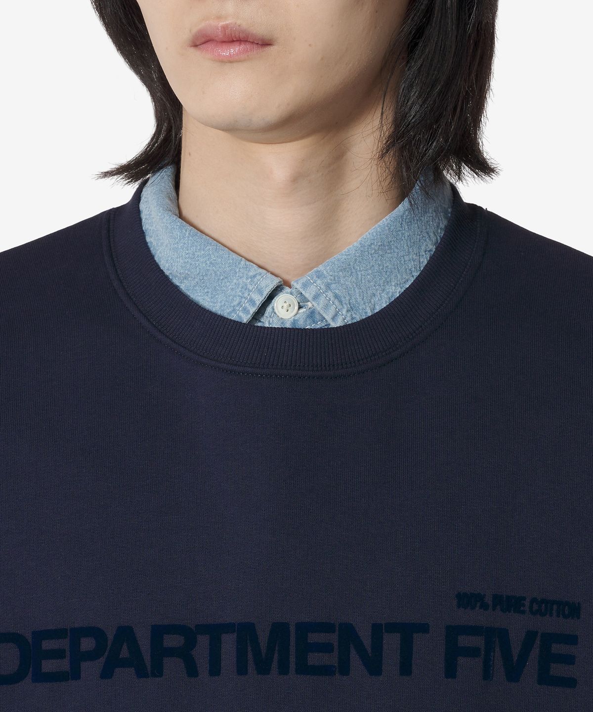 디파트먼트 파이브(DEPARTMENT FIVE) 로고 맨투맨 - 네이비 / UF5072FF0024000PF2816