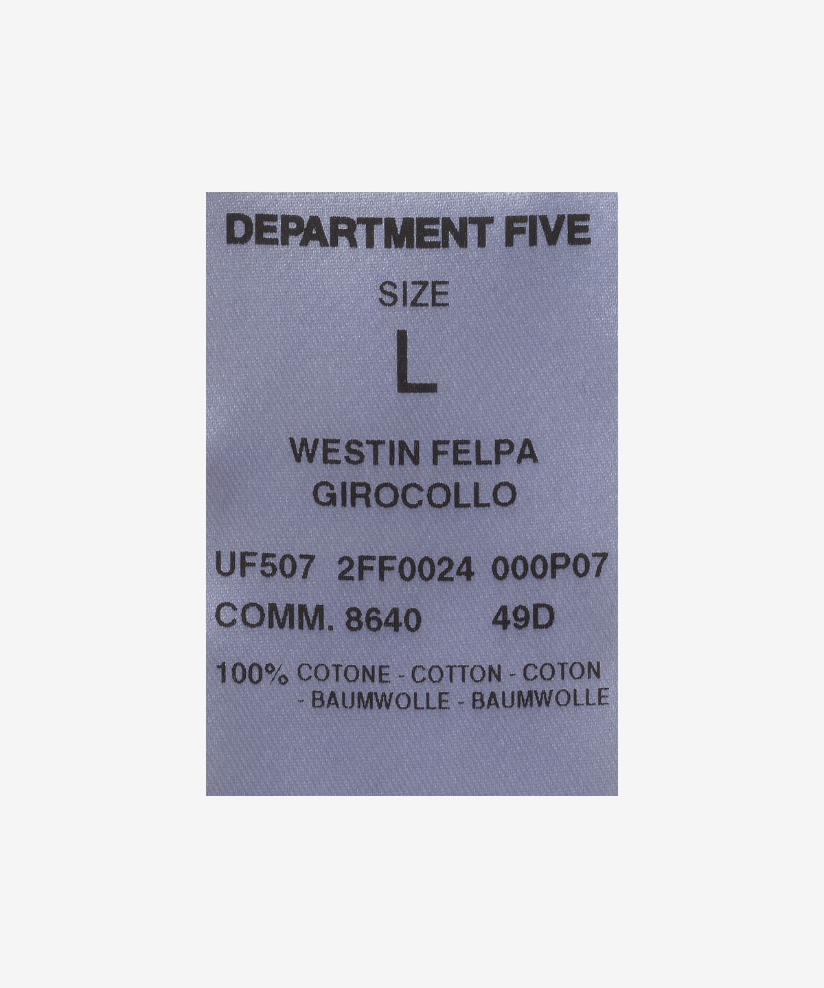 디파트먼트 파이브(DEPARTMENT FIVE) 로고 맨투맨 - 블랙 / UF5072FF0024000P07999
