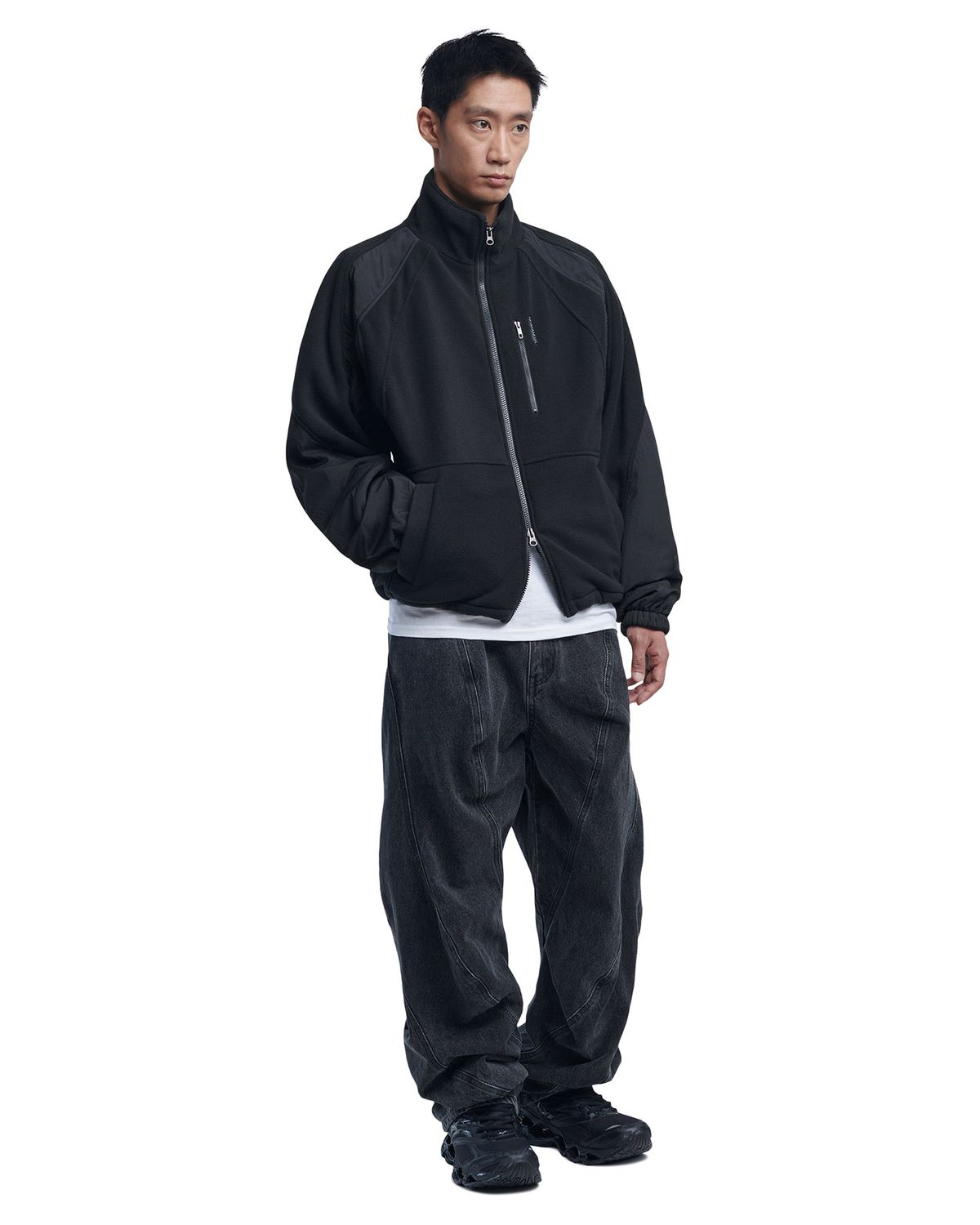 노매뉴얼(NOMANUAL) T.S FLEECE JACKET - BLACK