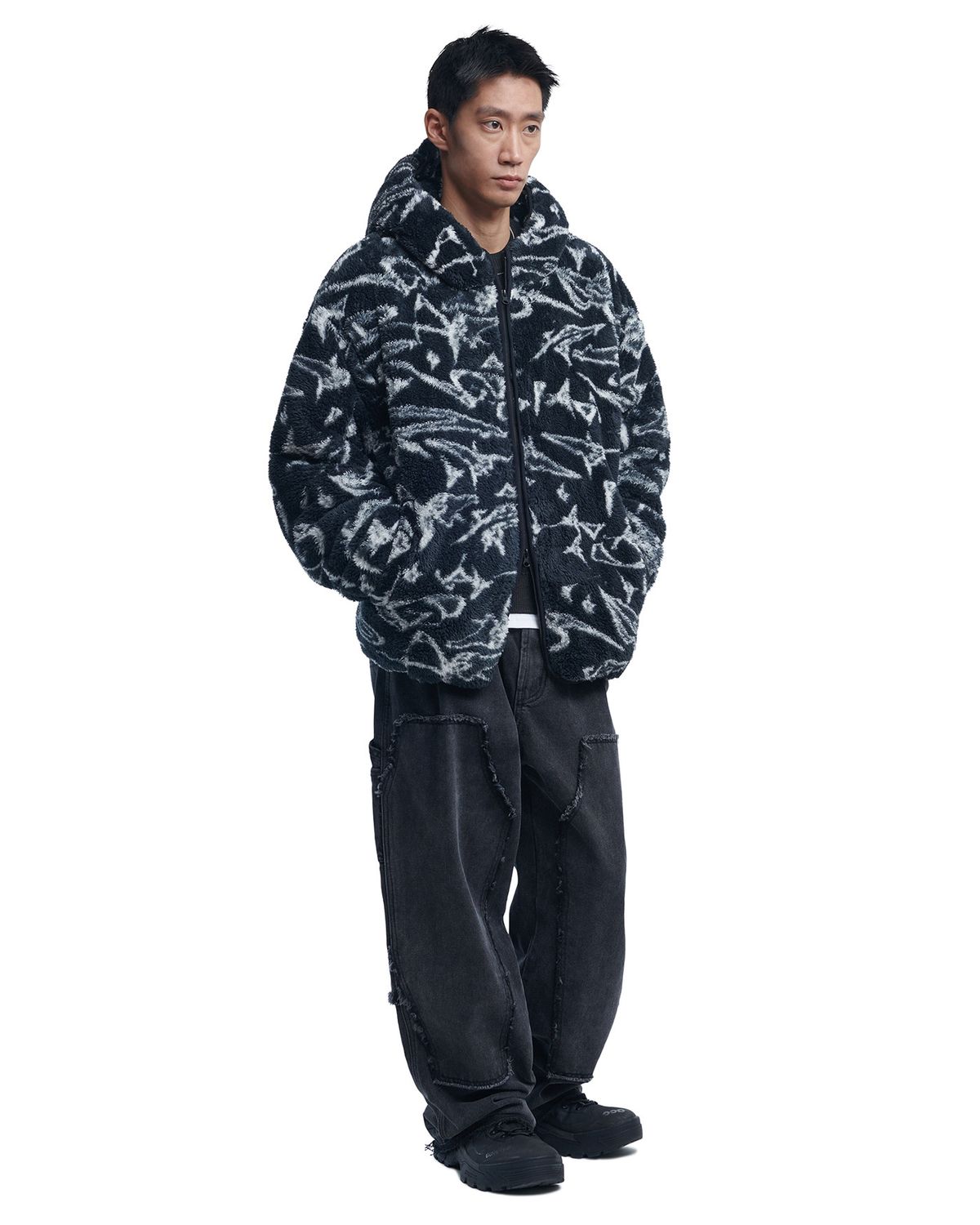 노매뉴얼(NOMANUAL) G.P FLEECE JACKET - BLACK