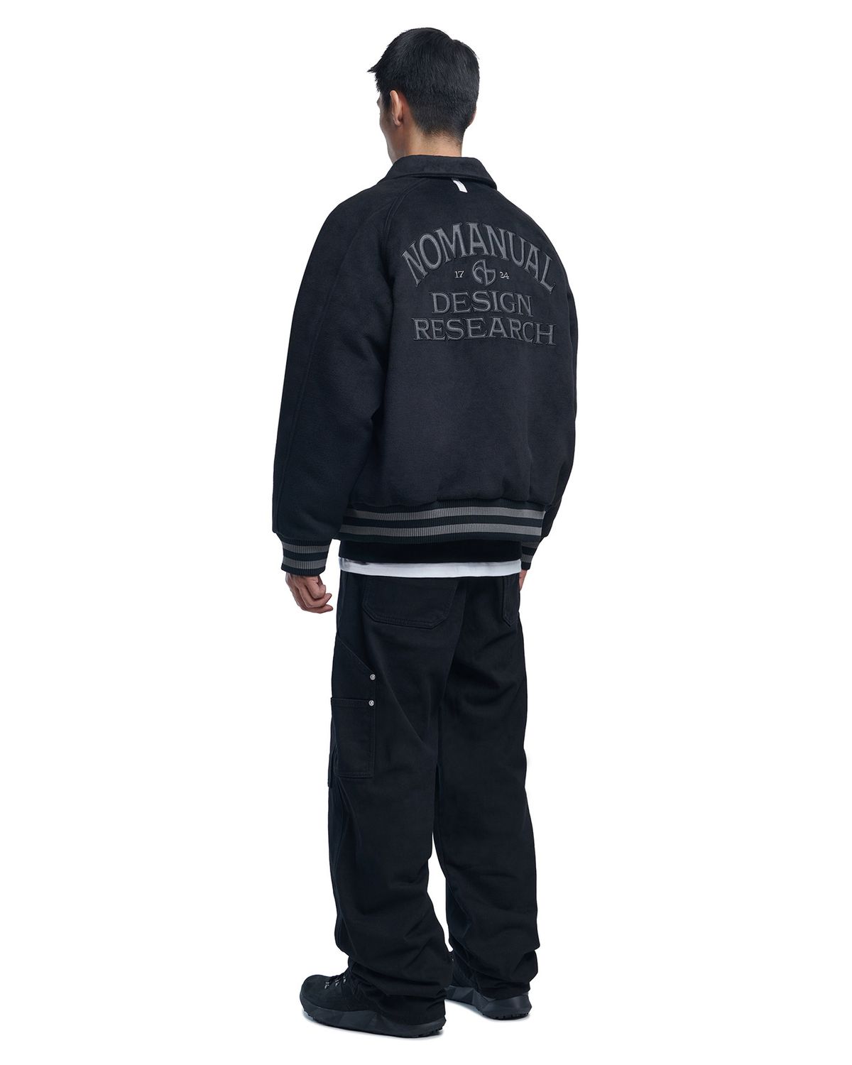 노매뉴얼(NOMANUAL) W.S VARSITY JACKET - BLACK