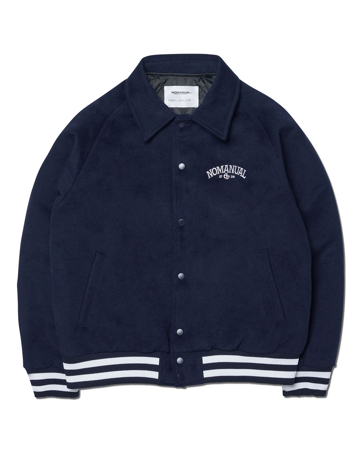 노매뉴얼(NOMANUAL) W.S VARSITY JACKET - DARK NAVY