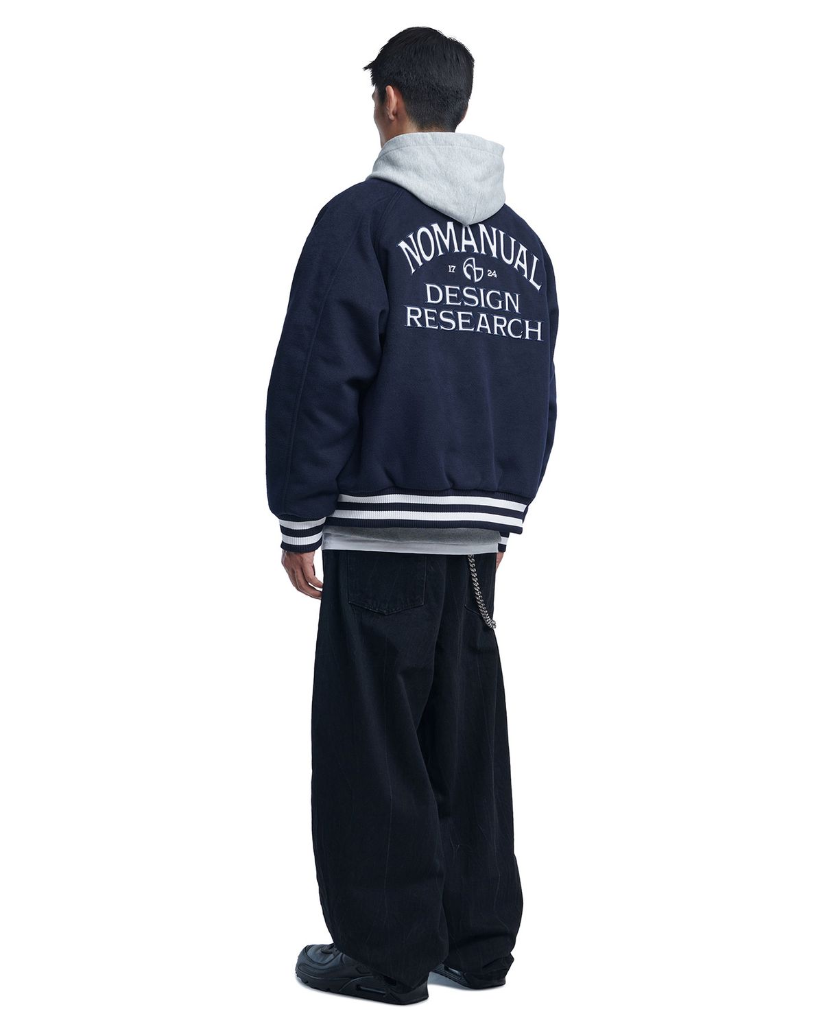 노매뉴얼(NOMANUAL) W.S VARSITY JACKET - DARK NAVY