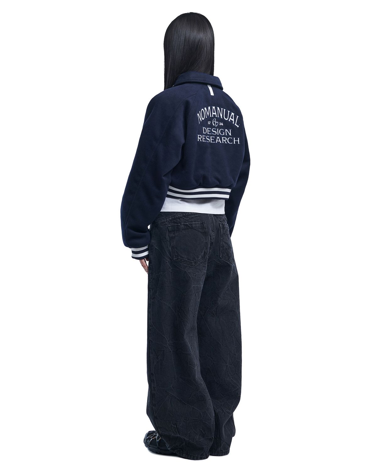 노매뉴얼(NOMANUAL) W.S VARSITY JACKET - DARK NAVY