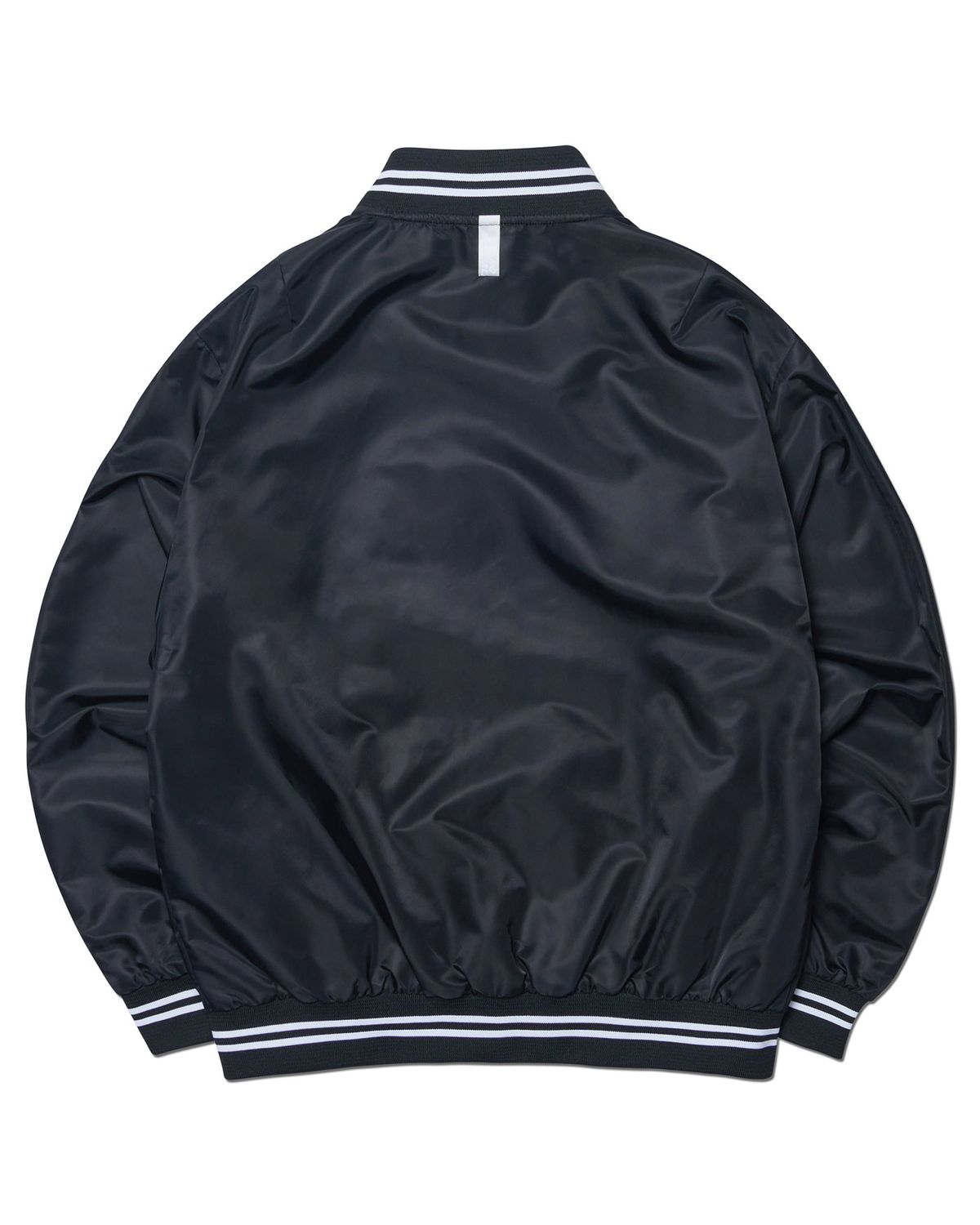 노매뉴얼(NOMANUAL) ARCH LOGO VARSITY JACKET - BLACK