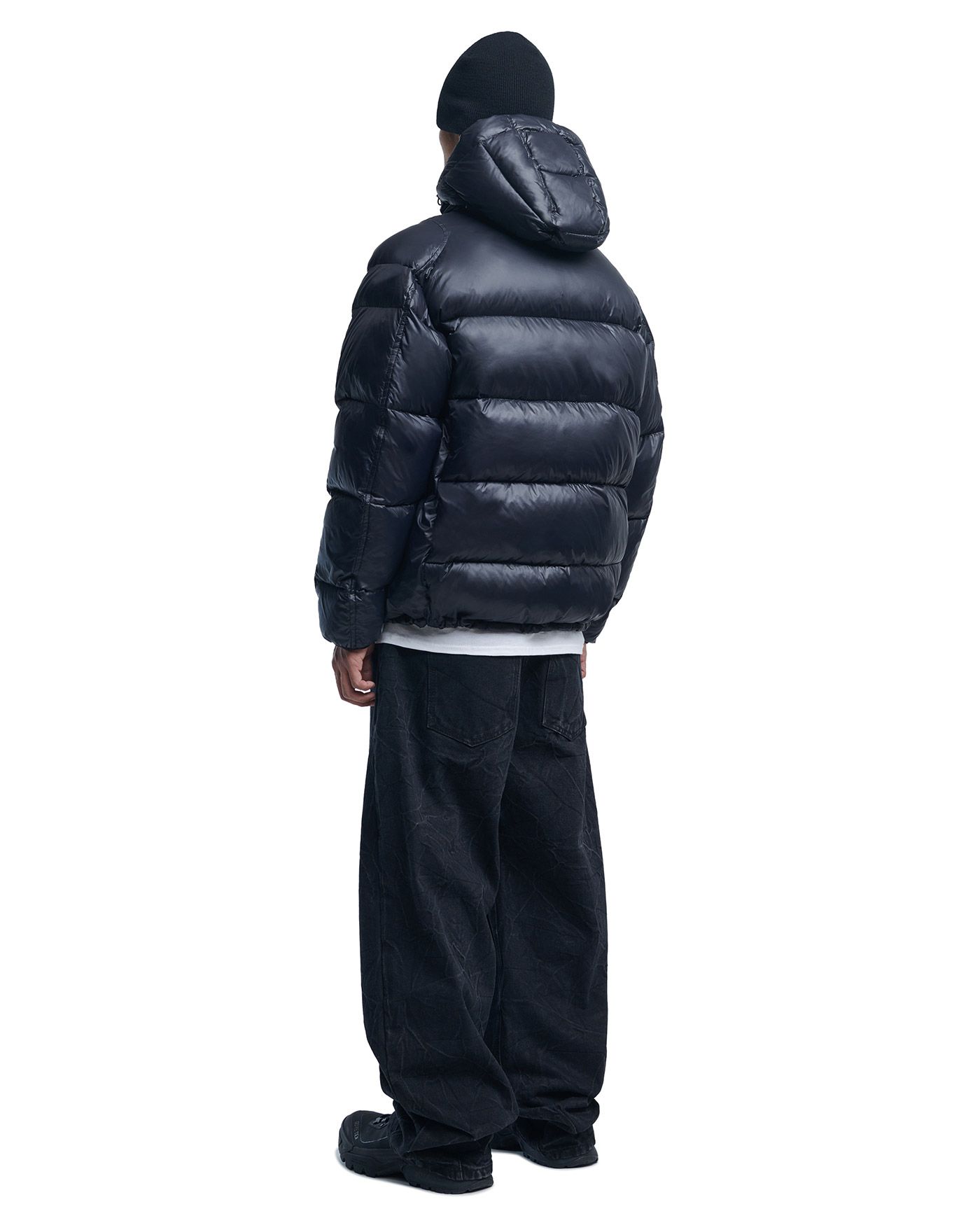MUSINSA | NOMANUAL DIVISION HOODED DUCK DOWN - GLOSSY BLACK