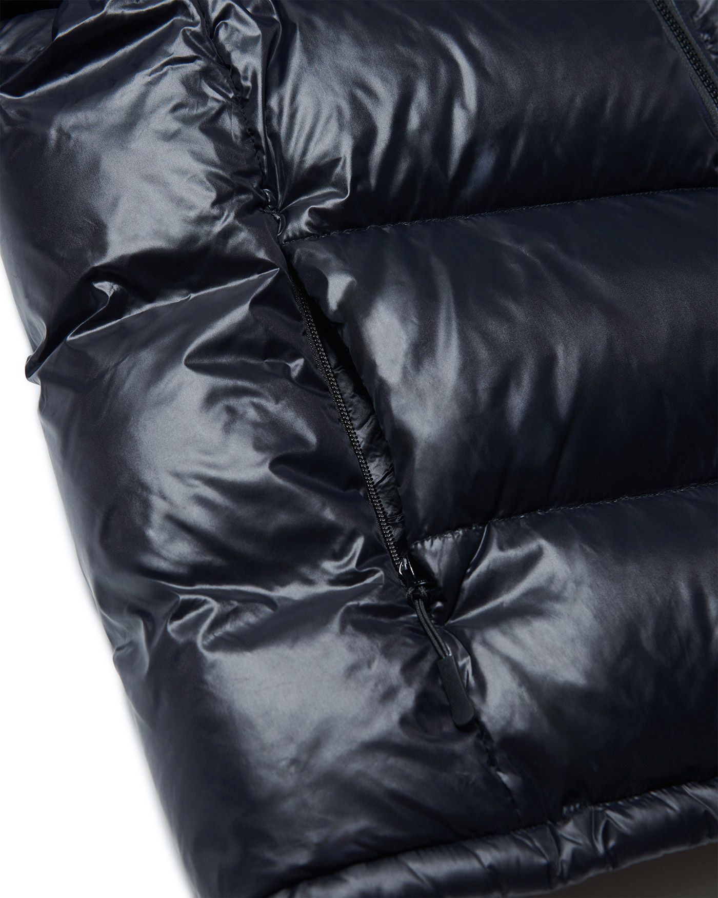MUSINSA | NOMANUAL DIVISION HOODED DUCK DOWN - GLOSSY BLACK