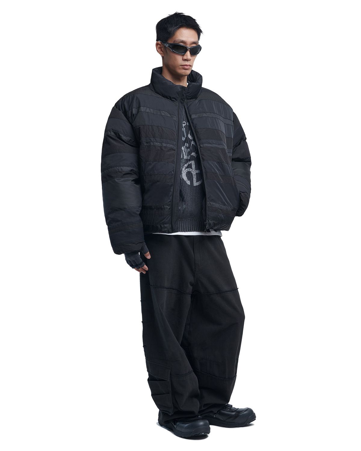 노매뉴얼(NOMANUAL) H.C NYLON DOWN JACKET - BLACK