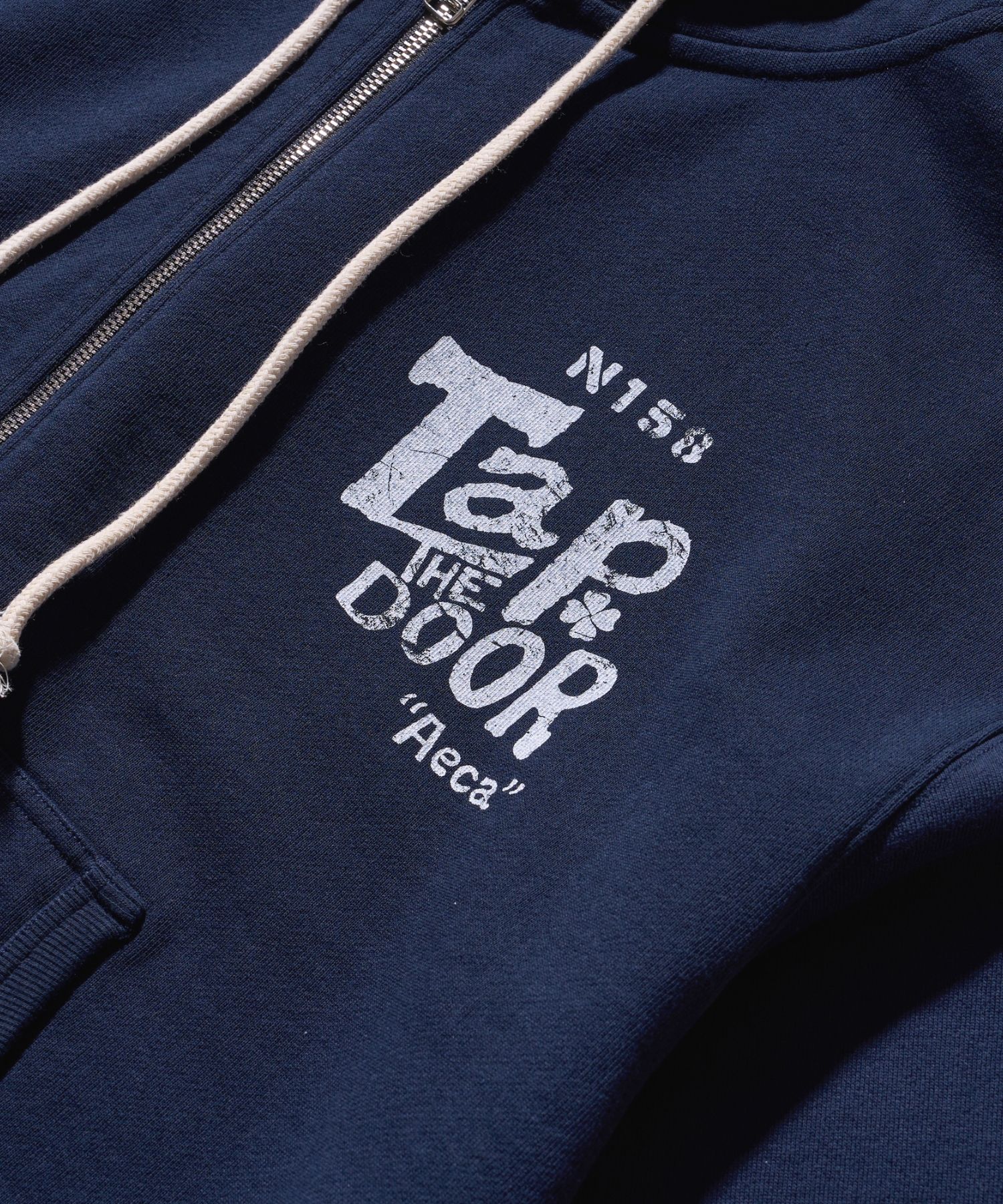 MUSINSA | AECA WHITE TAP THE DOOR ZIP UP HOODIE-NAVY