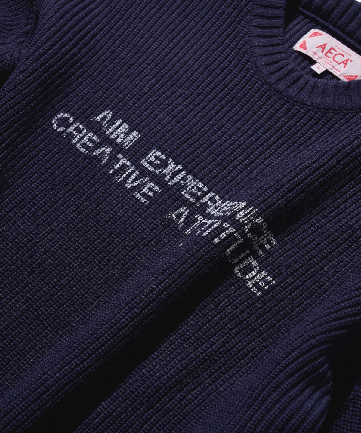 에이카화이트(AECA) AECA MEANS DESTROYED KNIT-NAVY