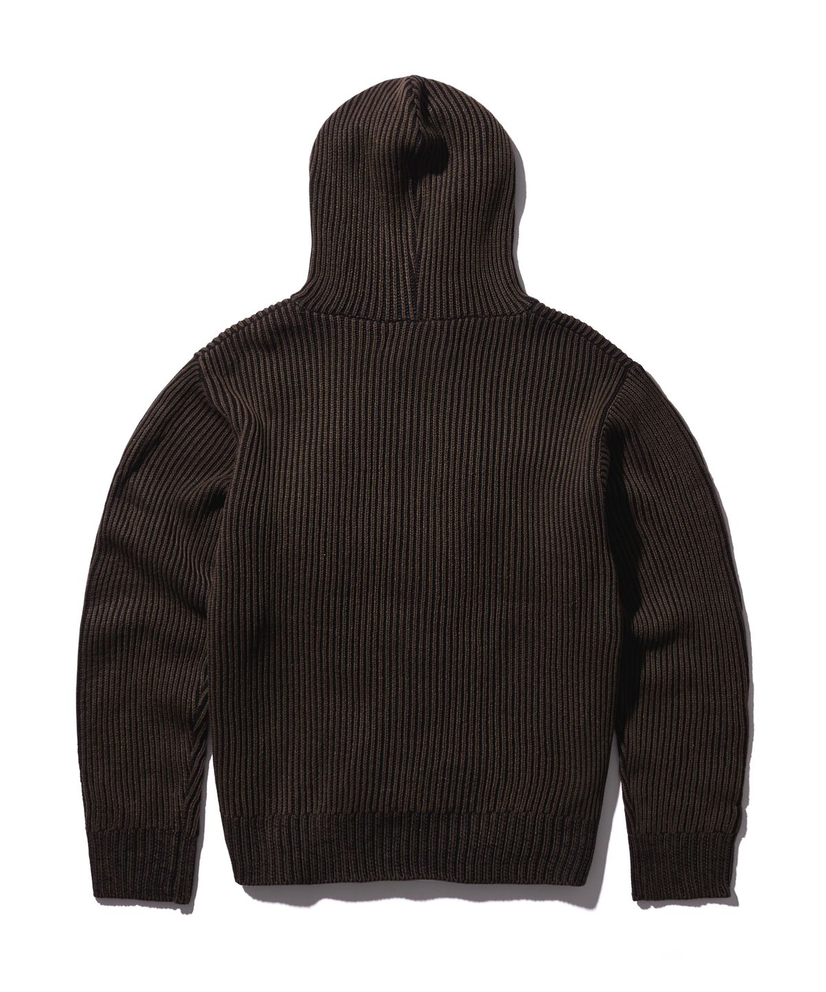 에이카화이트(AECA) MOUNTAIN TWO TONE HOOD KNIT-BROWN