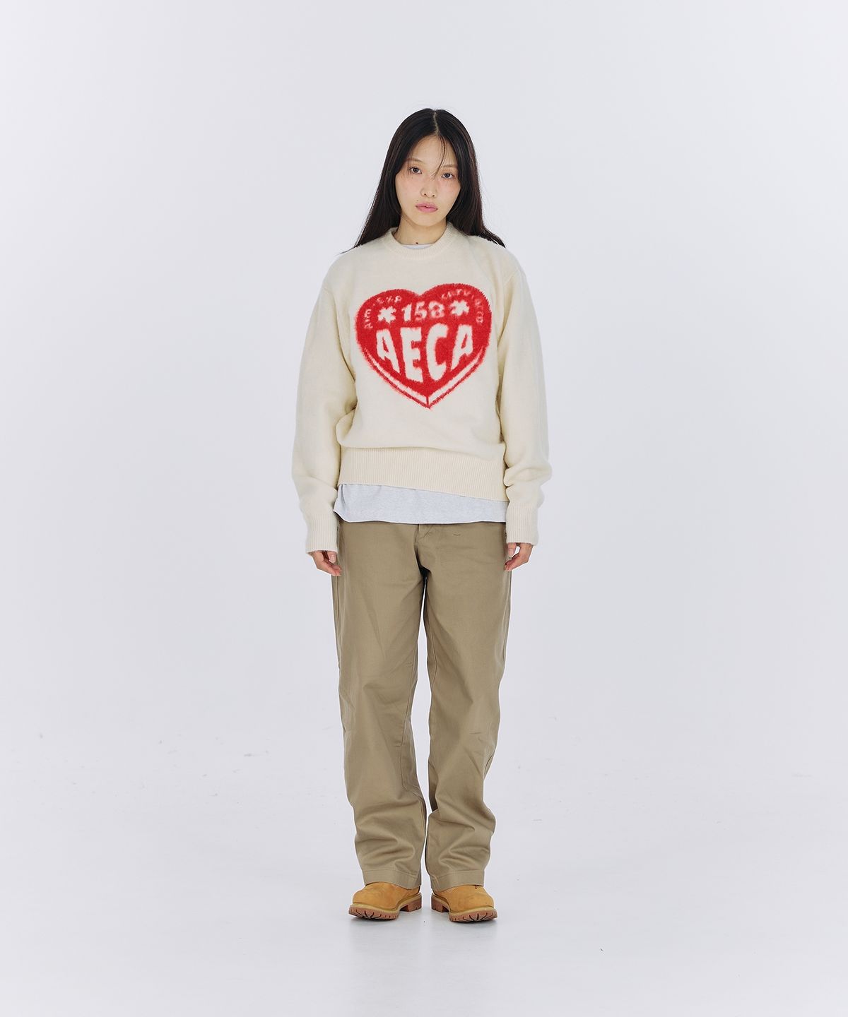 에이카화이트(AECA) AECA LOVE DOODLE KNIT-NAVY