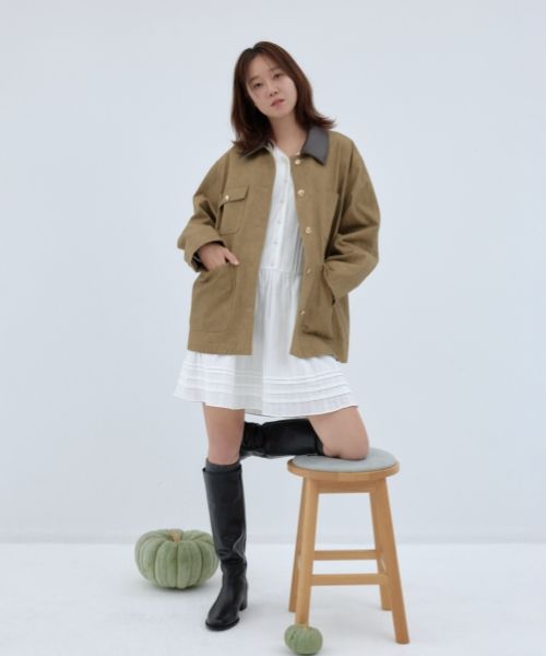 MUSINSA | DEPOUND Gold Button Work Jacket [Brown]