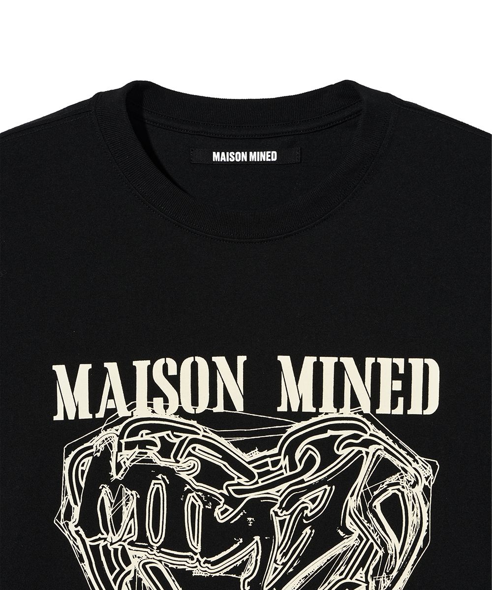 MAISON MINED/DOODLE HEART HALF T/ユニセックス MUSINSA | MAISON MINED DOODLE HEART HALF T WHITE GRAYISH BLUE