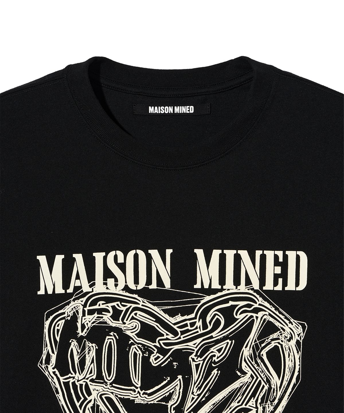 메종미네드(MAISON MINED) DOODLE HEART HALF T BLACK