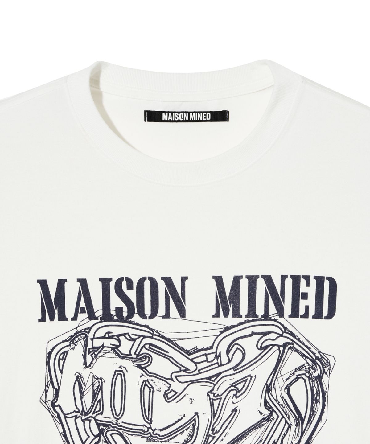 메종미네드(MAISON MINED) DOODLE HEART HALF T WHITE
