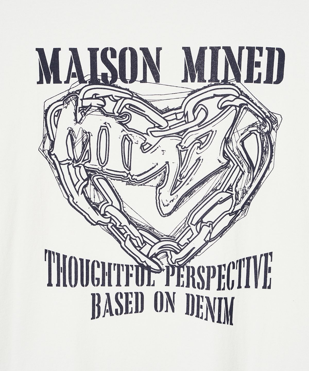 메종미네드(MAISON MINED) DOODLE HEART HALF T WHITE