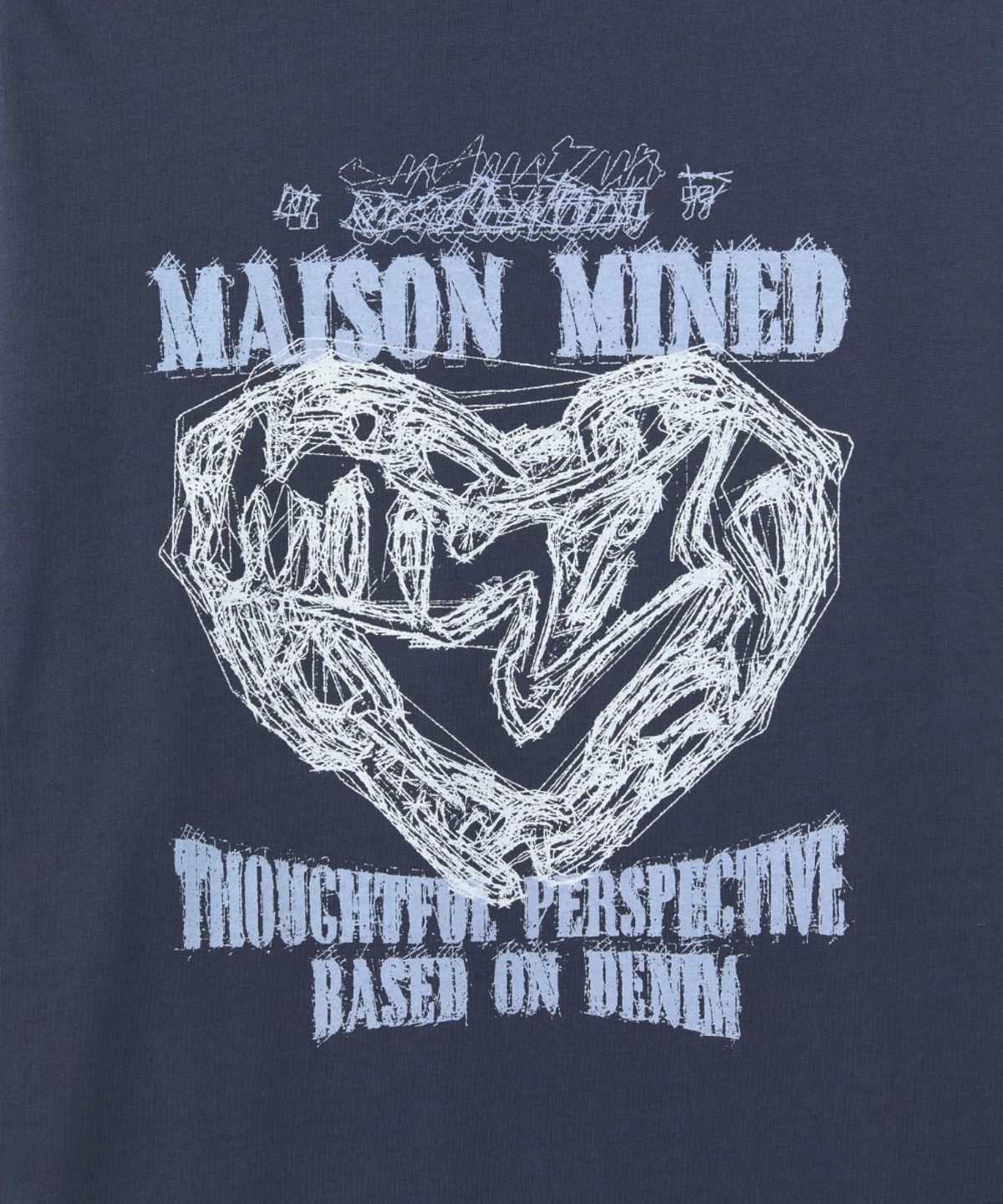 메종미네드(MAISON MINED) DOODLE HEART RINGER HALF T WHITE