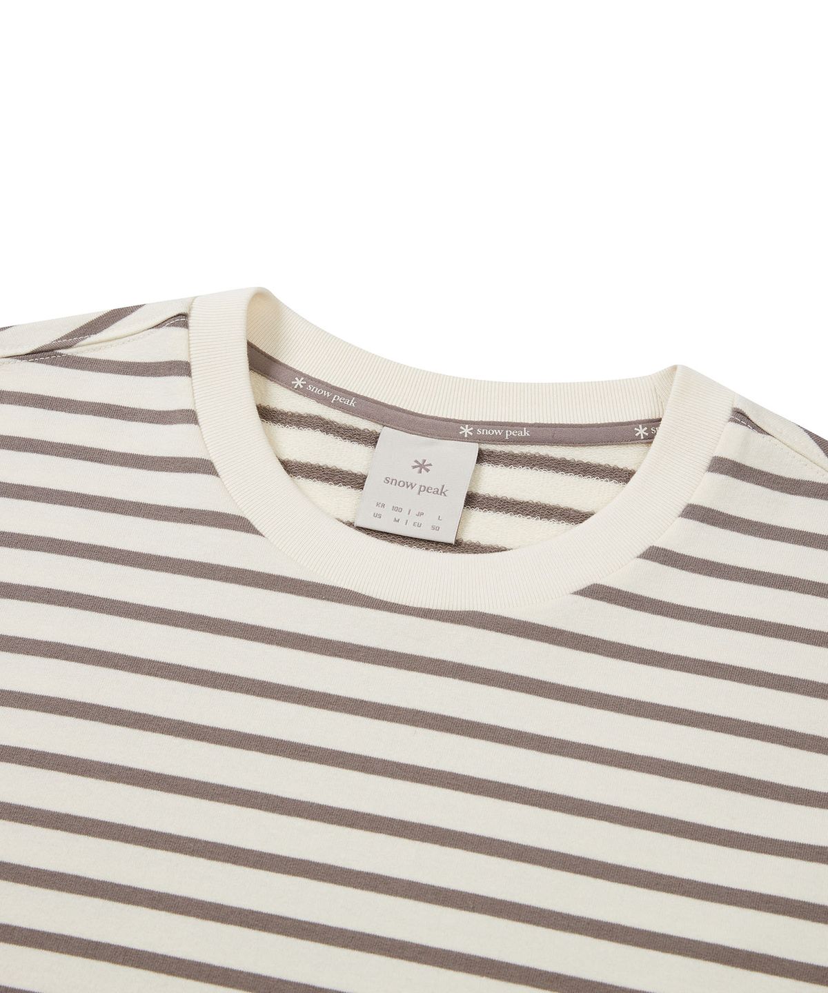 스노우피크 어패럴(SNOWPEAK APPAREL) 스트라이프 긴팔 티셔츠(S24FMFTL12) Cocoa