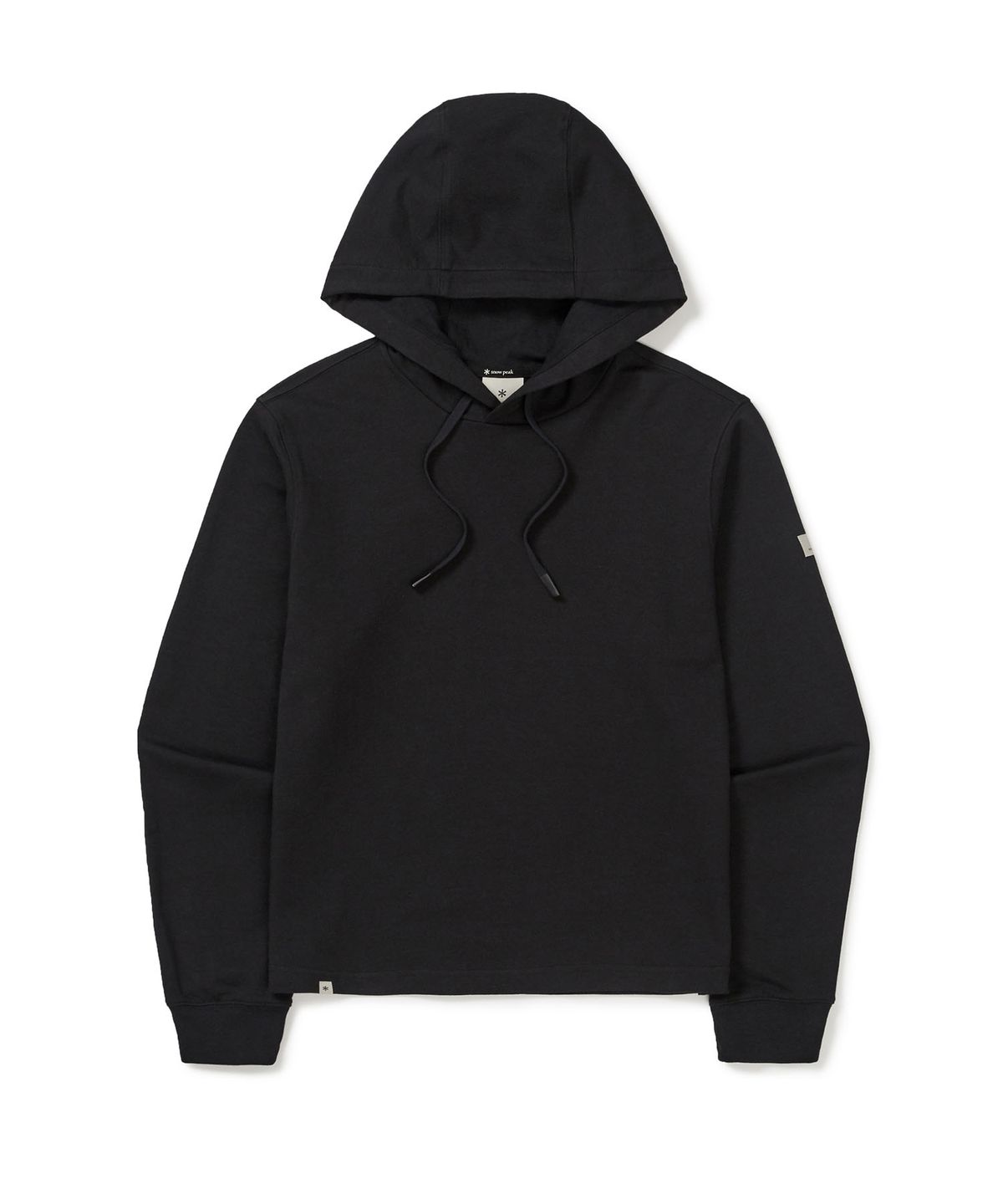스노우피크 어패럴(SNOWPEAK APPAREL) 베이직 여성 세미크롭 후드 티셔츠 (S24FWFHD11) Black