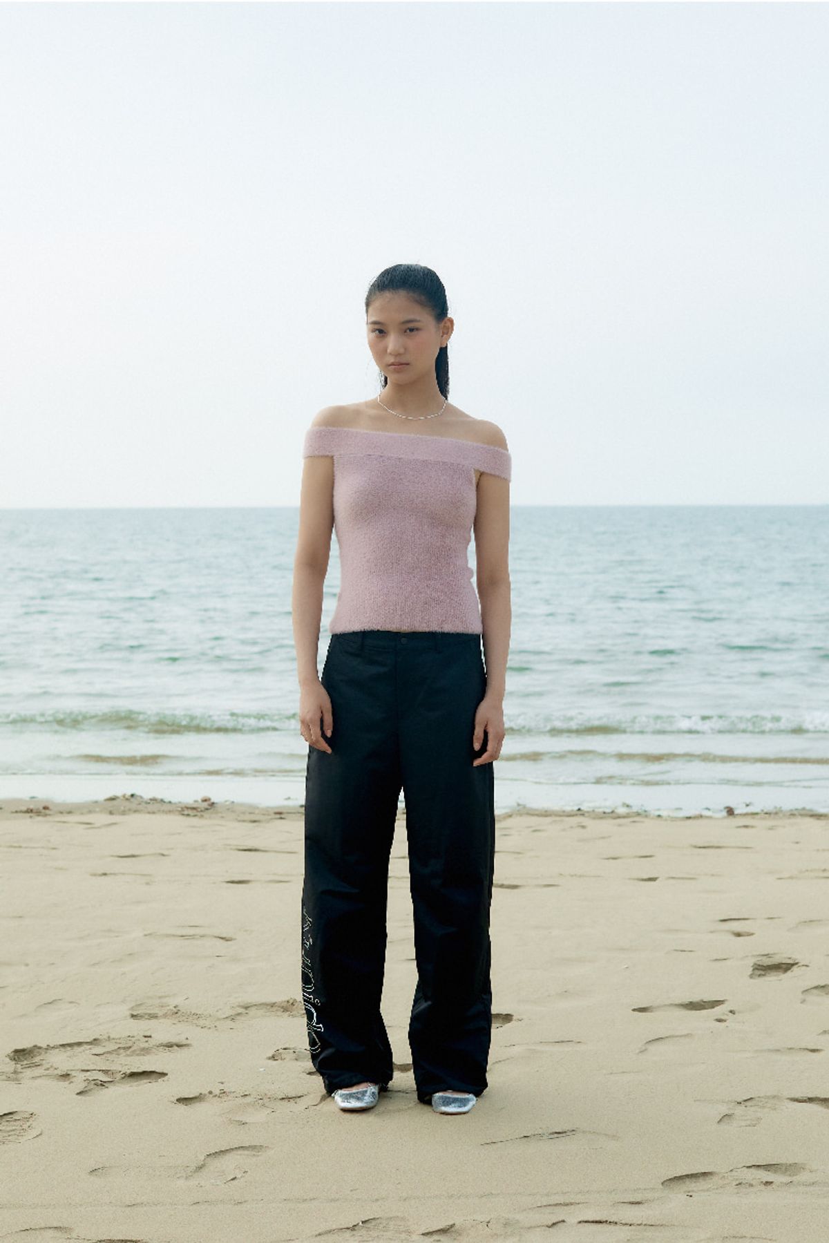 큐피도(KUPIDO) Nylon glam Sports pants _ black