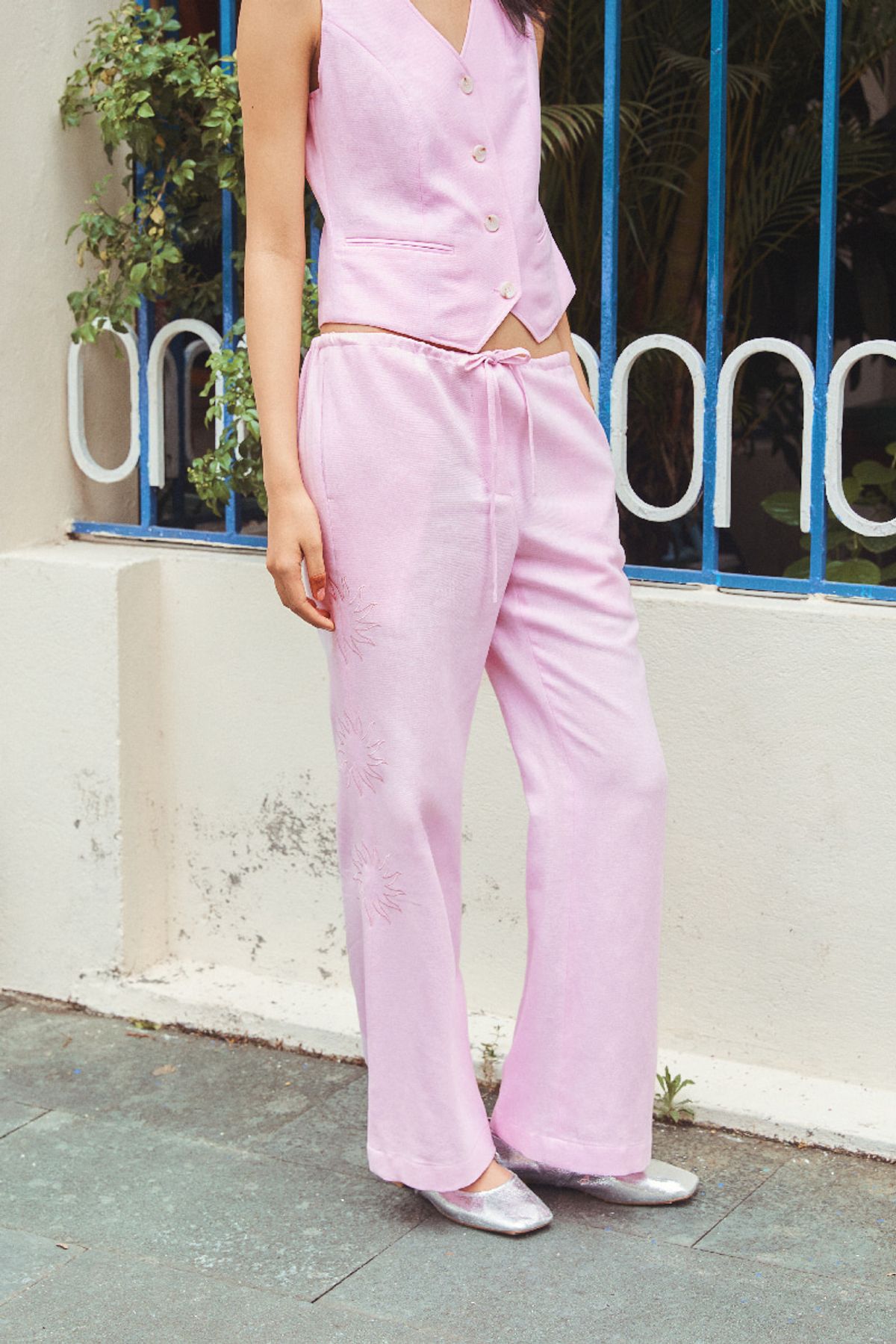 큐피도(KUPIDO) Lou linen wide Pants _ pink