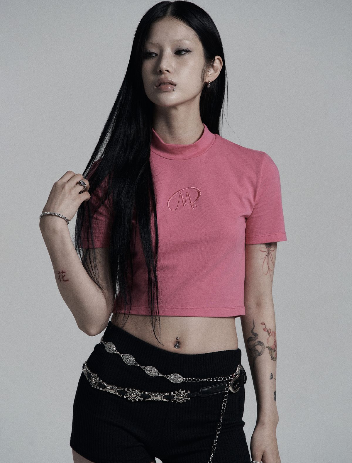 미트라(MITRA) 베이직 로고 폴라 반팔티 _ Pink